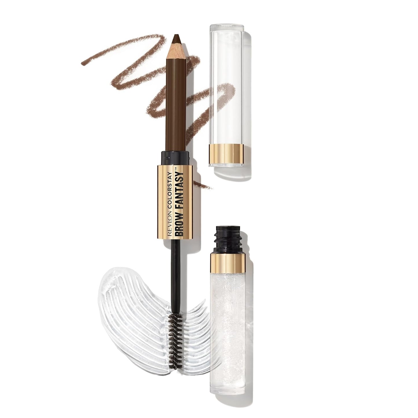 Revlon ColorStay Brow Fantasy, All In One Eyebrow Powder Pencil with Shaping Clear Gel, Gel Infused with Panthenol, Smudge-proof, 16HR Visibly Full Brows, 003 Medium Brown