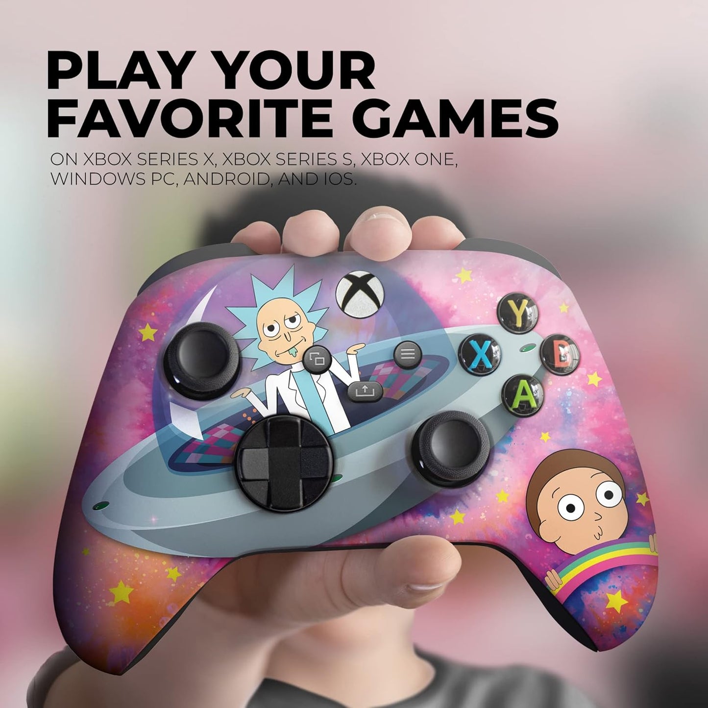 DreamController Schwifty Rickky & Mortty Custom X-box Controller Wireless compatible with X-box One/Series X/S Proudly Customized in USA with Permanent HYDRODIP (NOT JUST A SKIN)(MODDED)