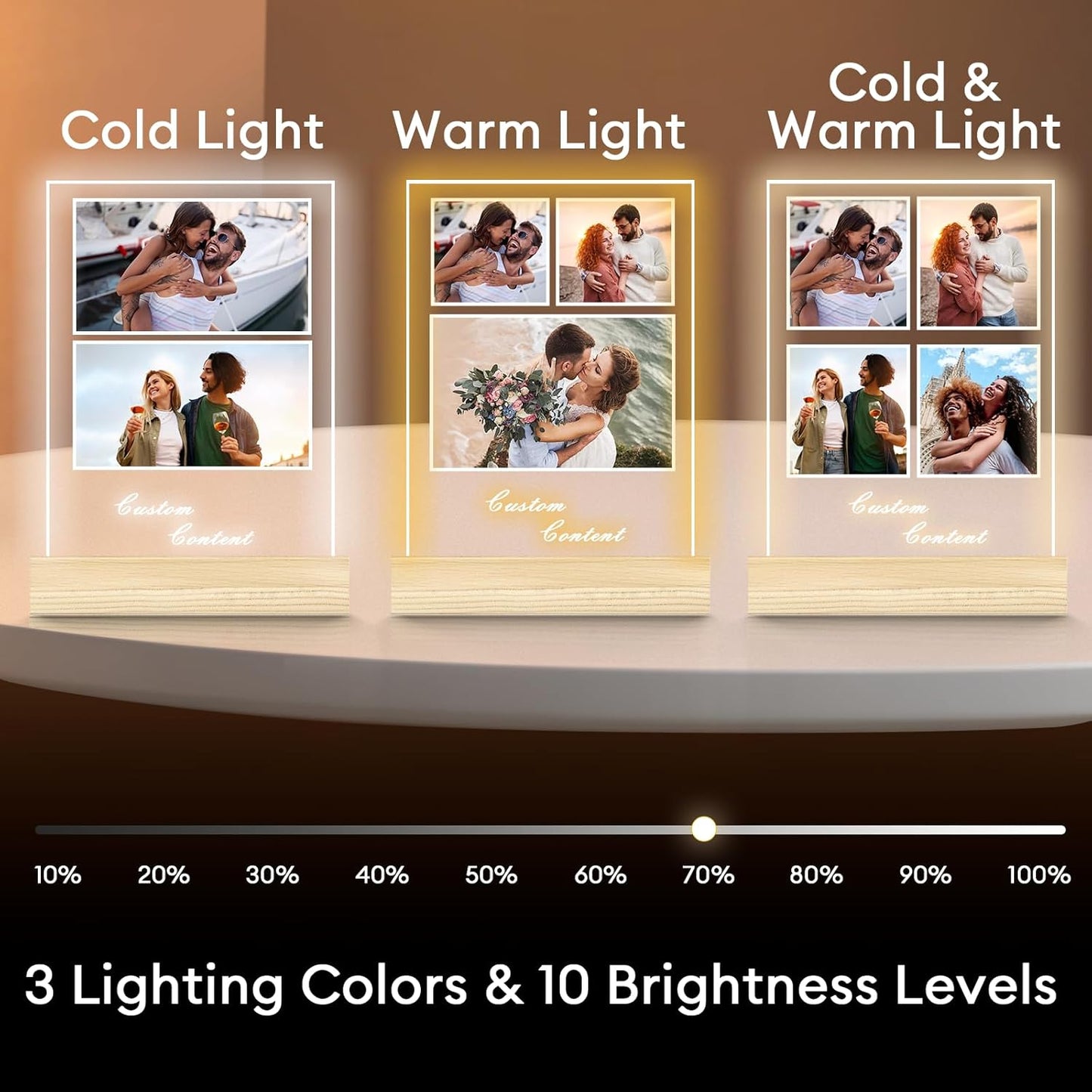 Personalized Picture Frame, Custom Tabletop Photo Frame with Light, Customized Gift for Mom/Father/Kid/Friend/Pet - Birthday, Valentine’s Day, Mother's Day, Father's Day, Christmas (R02)