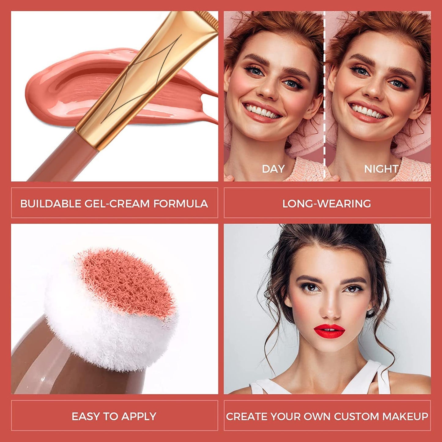 Liquid Blush Beauty Wand, Face Concealer Contouring With Halo Glow Liquid Filter Long Lasting & Smooth Matte Finish Liquid Illuminator Makeup Stick (03 Cherry Red)