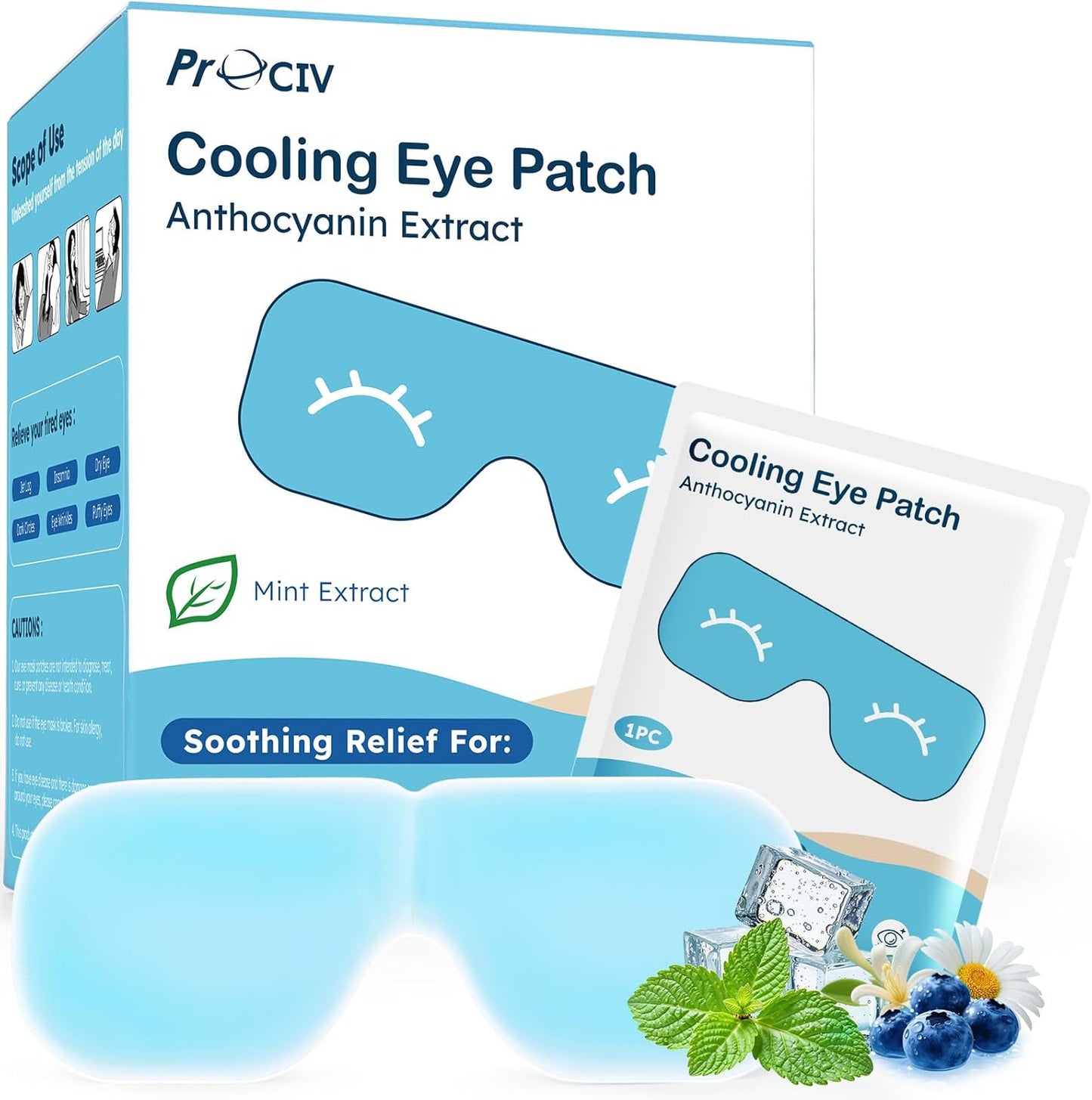 20 Packs Hydrogel Eye Mask Disposable Cold Therapy Sleep Mask Soothing Headache Relief Dry Eye, Stress Relief Relief Eye Fatigue, Cooling Eye Masks for Puffy Eyes Travel Essentials