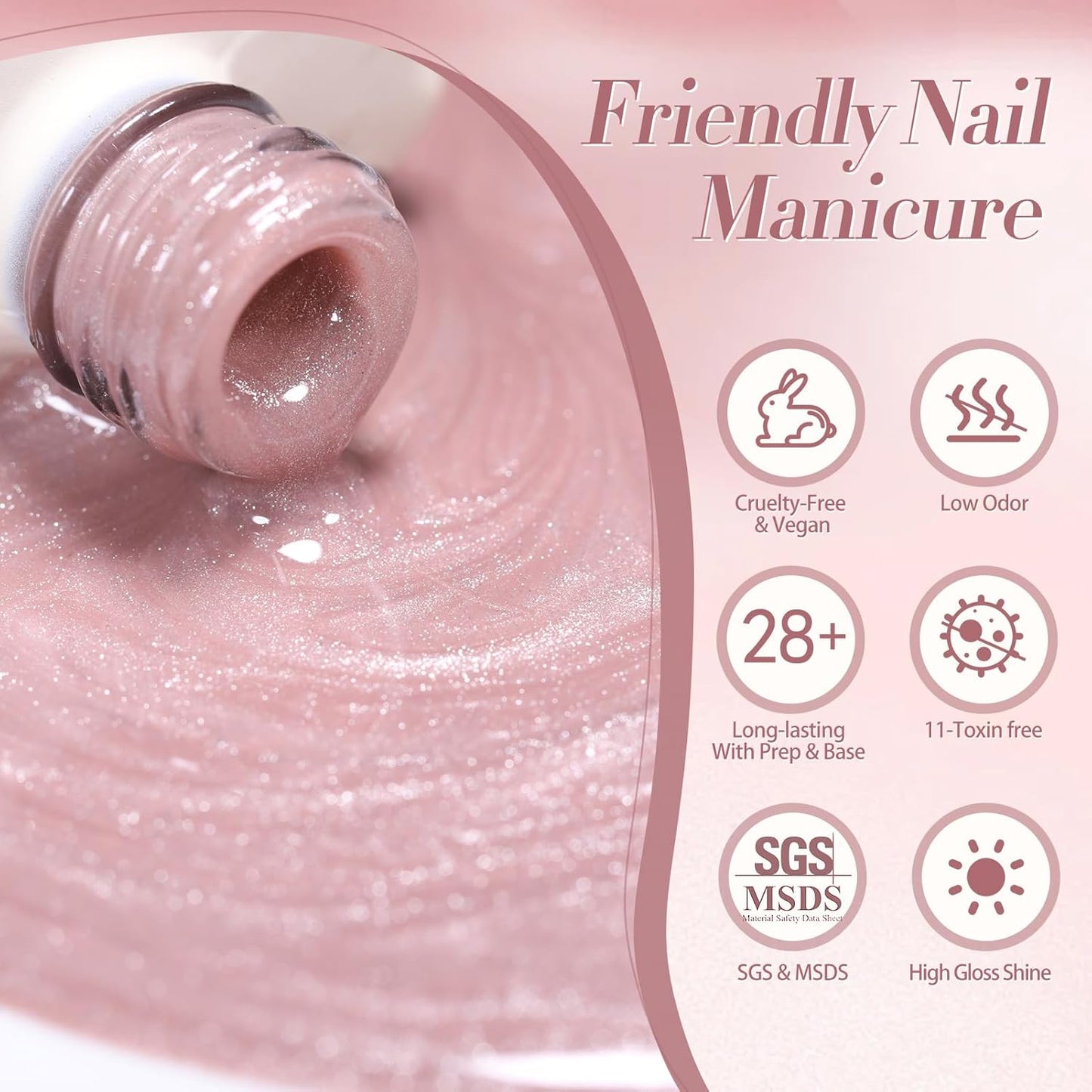 Born Pretty Cat Magnetic Eye Gel Nail Polish, Translucent Milky Pink Cat Magnetic Gel, Jelly Glitter Off Nail Art Salon Manicure Home Gift 15ml