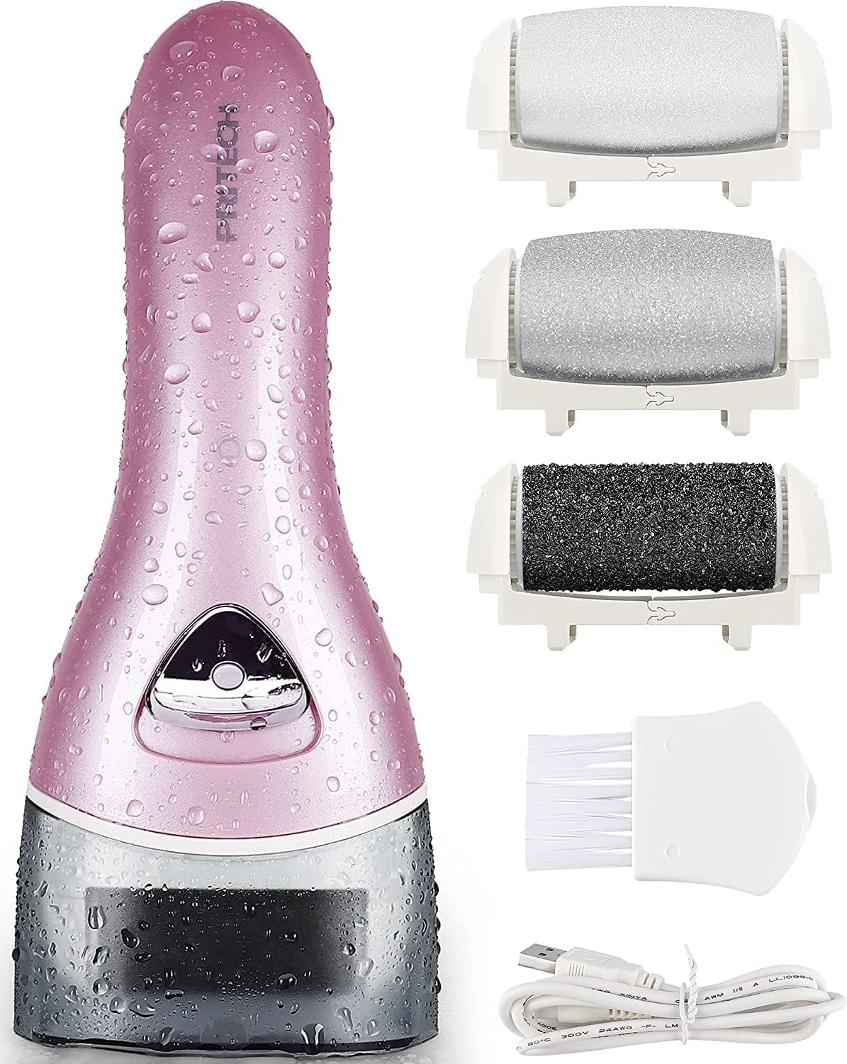 Electric Foot Callus Removers Rechargeable,Portable Electronic Foot File Pedicure Tools, Electric Callus Remover Kit,Professional Pedi Feet Care Perfect for Dead,Hard Cracked Dry Skin（Pink）