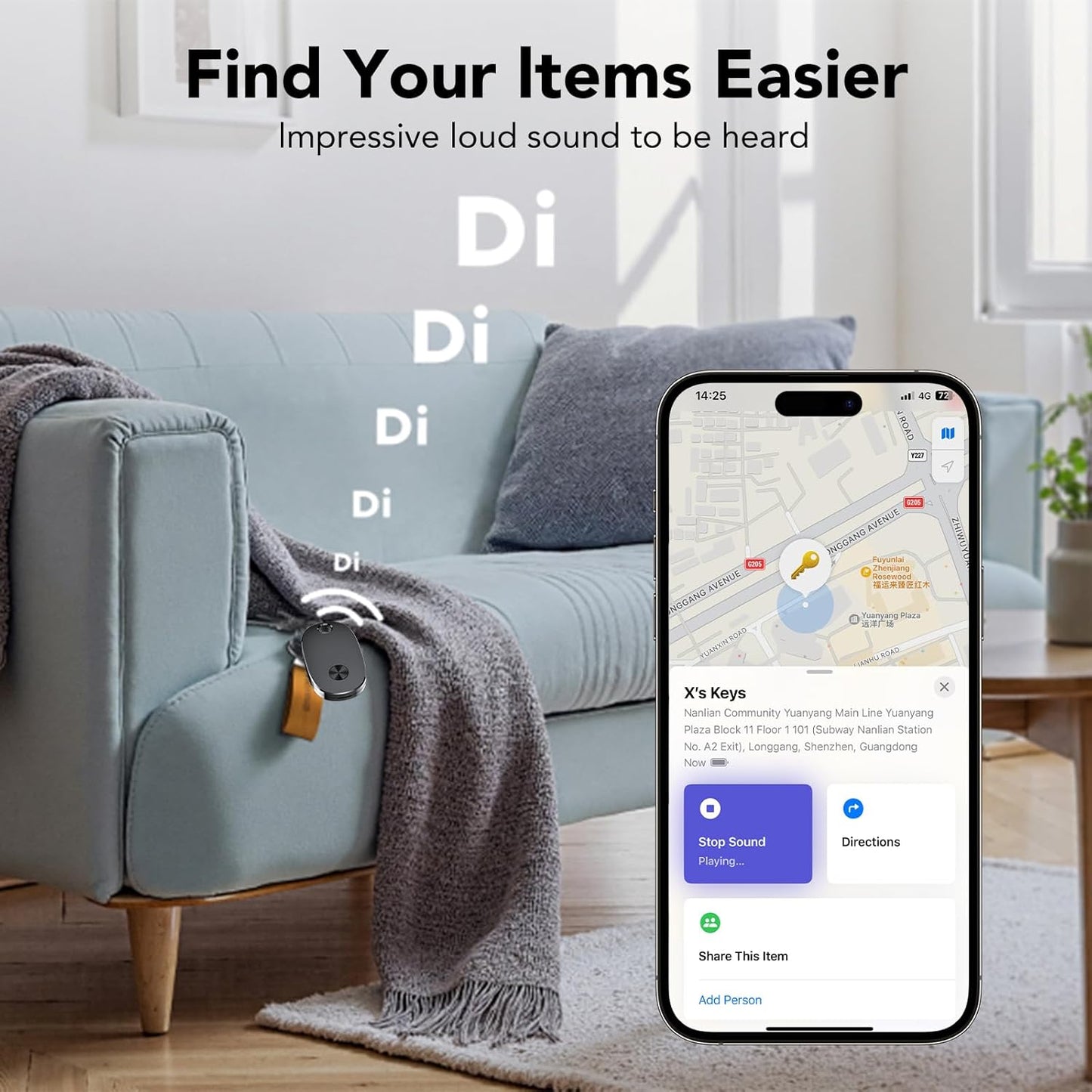 Tracker Tags-4 Pack, Bluetooth Tracker Works with Apple Find My APP (iOS Only), Keys Finder and Item Locator for Luggage, Backpack, Suitcases, Replaceable Battery, IP67 Waterproof weTag pro