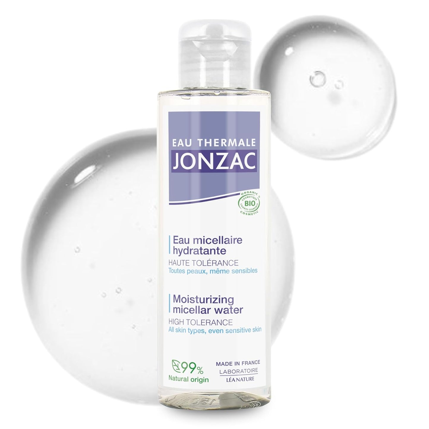 99% Organic Micellar Water - Natural Eye & Face Makeup Remover - Hydrating Thermal Water - for Sensitive Skin - Non-Toxic - Agua Micelar Orgánica - Travel Size - 3.38 Fl Oz
