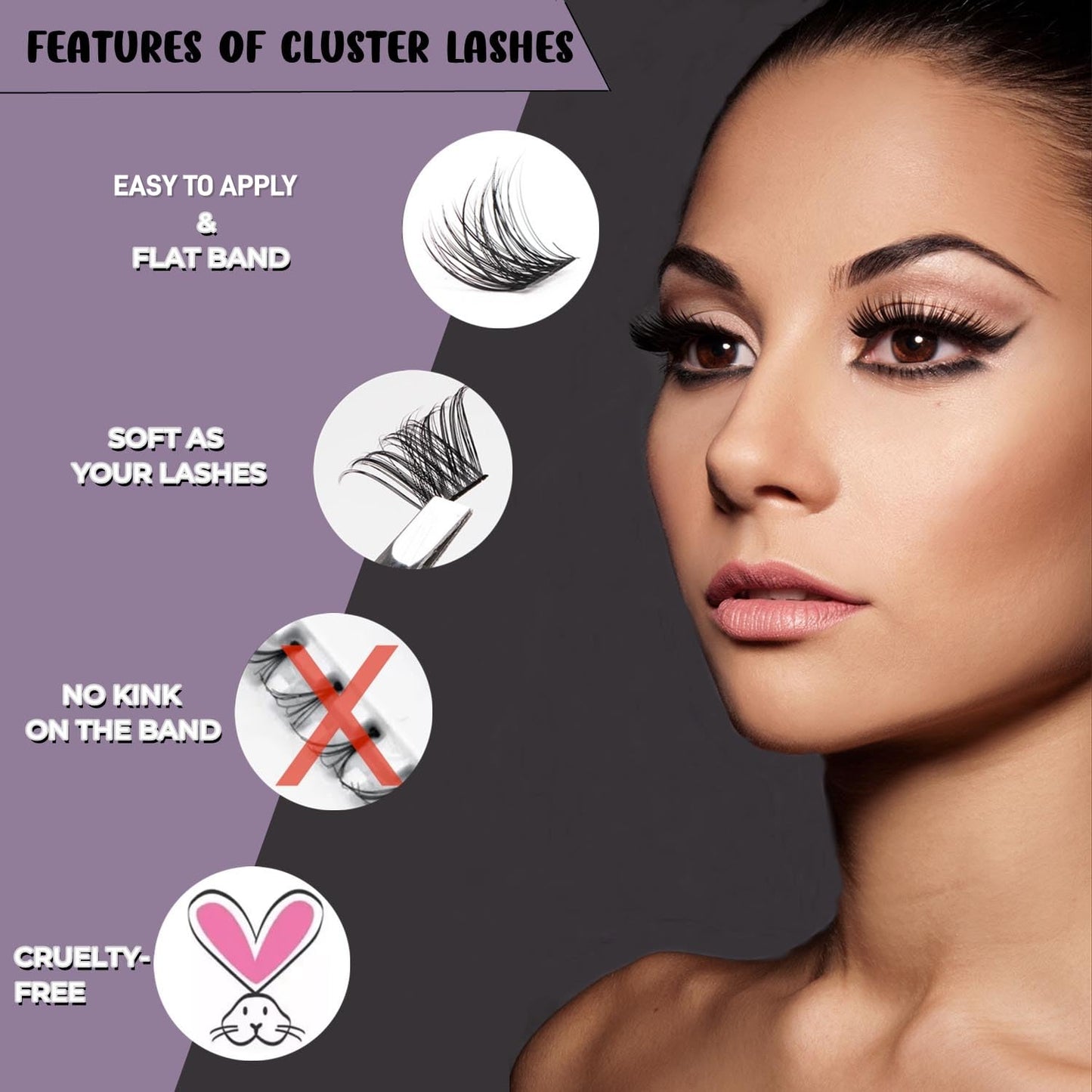 Individual Lashes 120 Cluster Lashes DIY Eyelash Extension Thin Band Wide Stem Lash Clusters with Applicator and Lash Bond and Seal Lash Extension Kit Mix 10-16mm Length C/D Curl - OP17