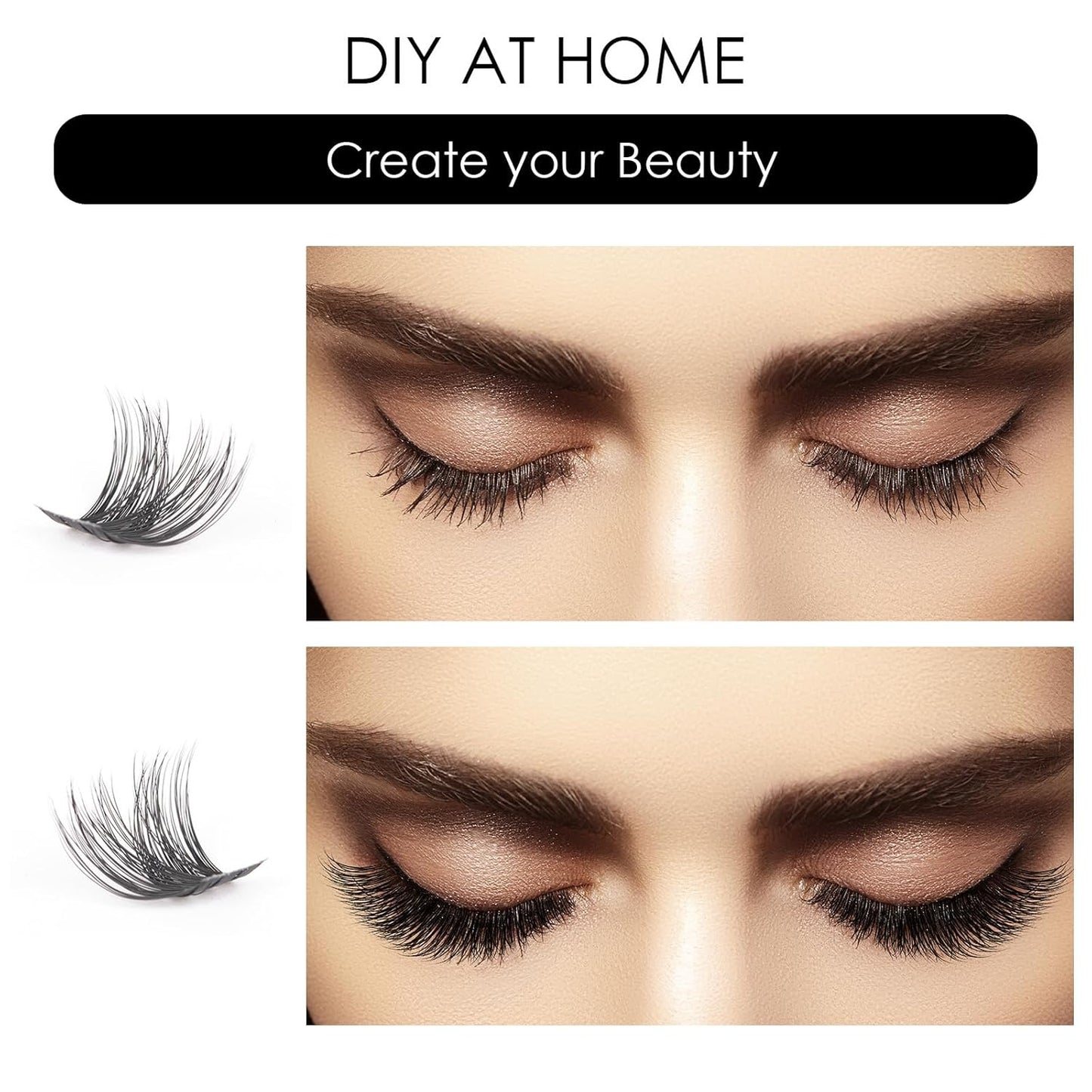 Lash Clusters 144 Pcs Individual Lashes Clusters Eyelash Extensions False Eyelashes DIY Lash Extension Reusable False Eyelashes Natural Look Mix 10-16mm C D Curl-DM27