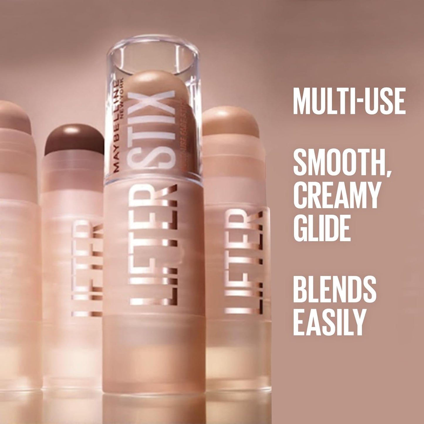 Maybelline Lifter Stix Multi-Use Face Stick - Contour, Bronzer, Concealer and Foundation Stick, All-In-One Creamy Face Makeup with Cranberry Seed Oil, 05, 1 Count
