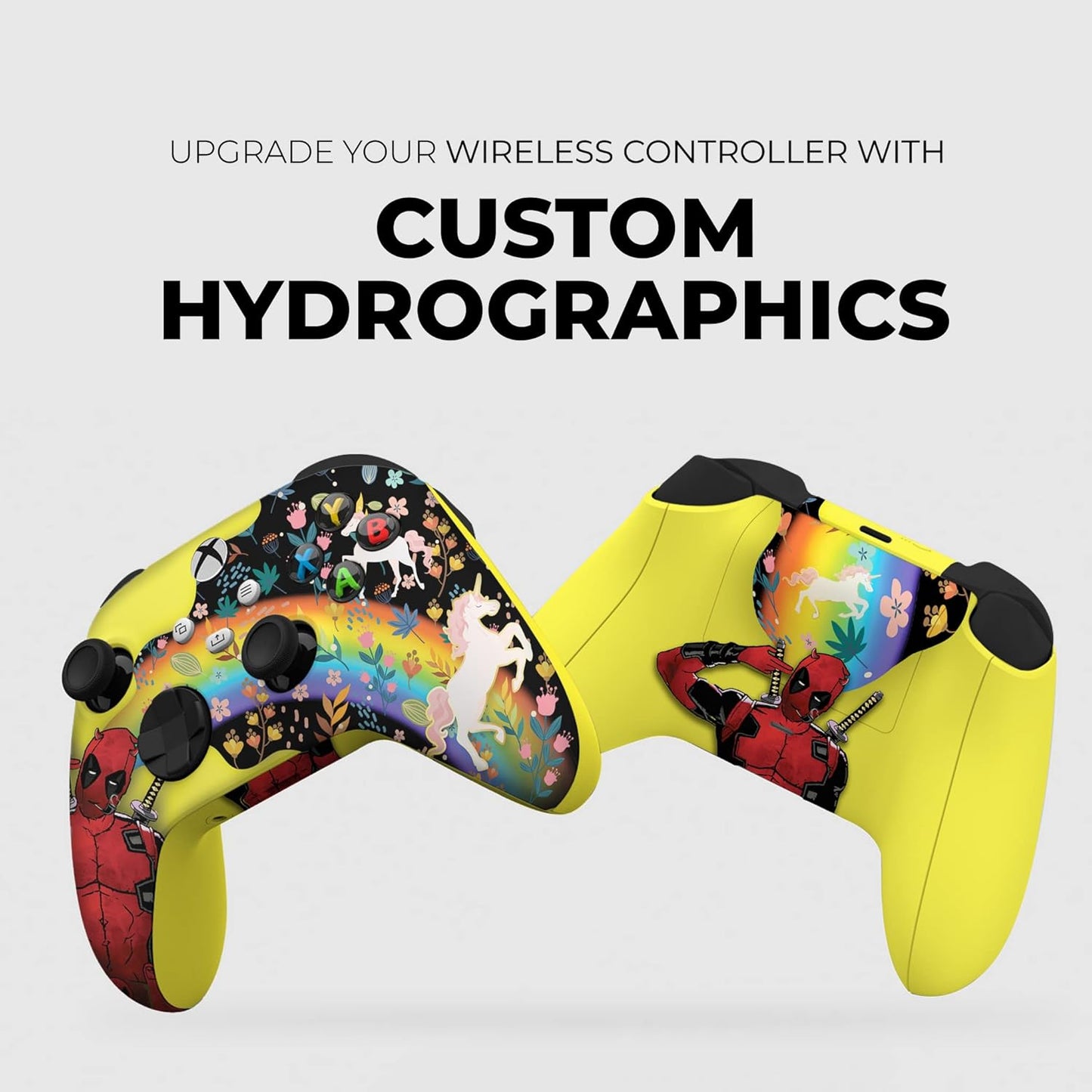 DreamController Deaddpool & Unicorn Custom X-box Controller Wireless compatible with X-box One/Series X/S Proudly Customized in USA with Permanent HYDRO-DIP Printing (NOT JUST A SKIN)