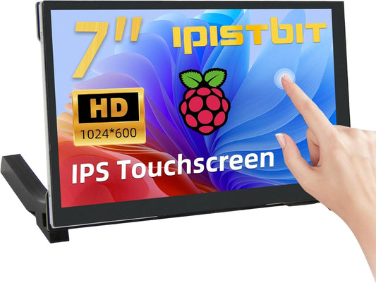 7 Inch IPS LCD Touch Screen Display 1024×600 HDMI Capacitive Mini Small Monitor for Raspberry Pi 5/4/3/2/B/B+, BB Black, Win 11/10/8/7
