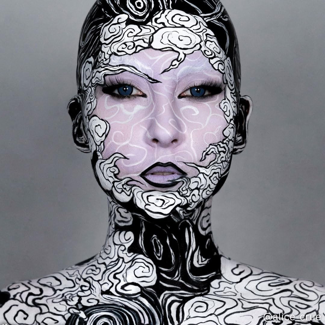 Mehron EDGE Face & Body Paint| Professional Water-Activated Face Paint Makeup | Made in the USA | For Cosplay, Halloween, & SFX (White)