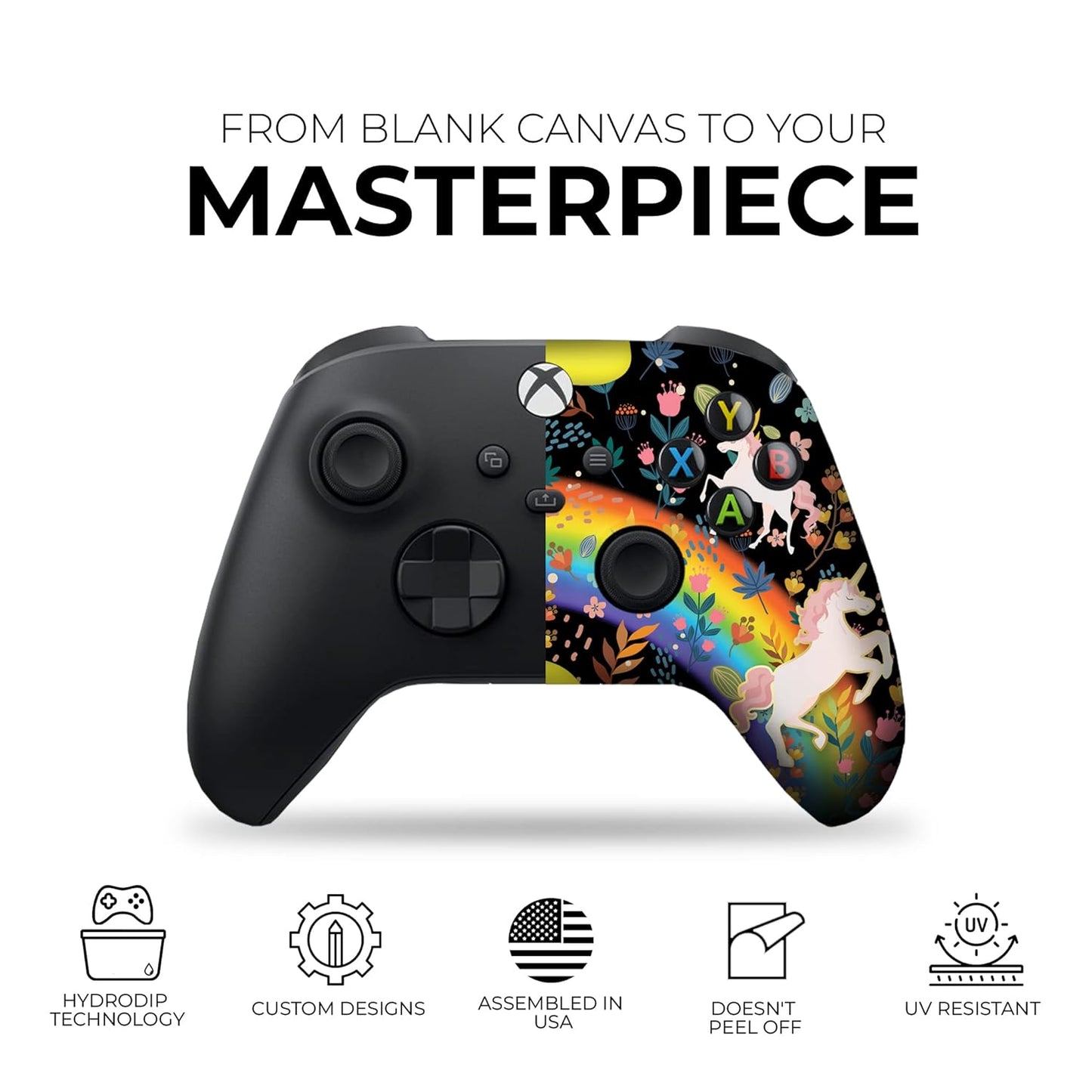 DreamController Deaddpool & Unicorn Custom X-box Controller Wireless compatible with X-box One/X-box Series X/S Proudly Customized in USA with Permanent HYDRO-DIP Printing(NOT JUST A SKIN)(MODDED