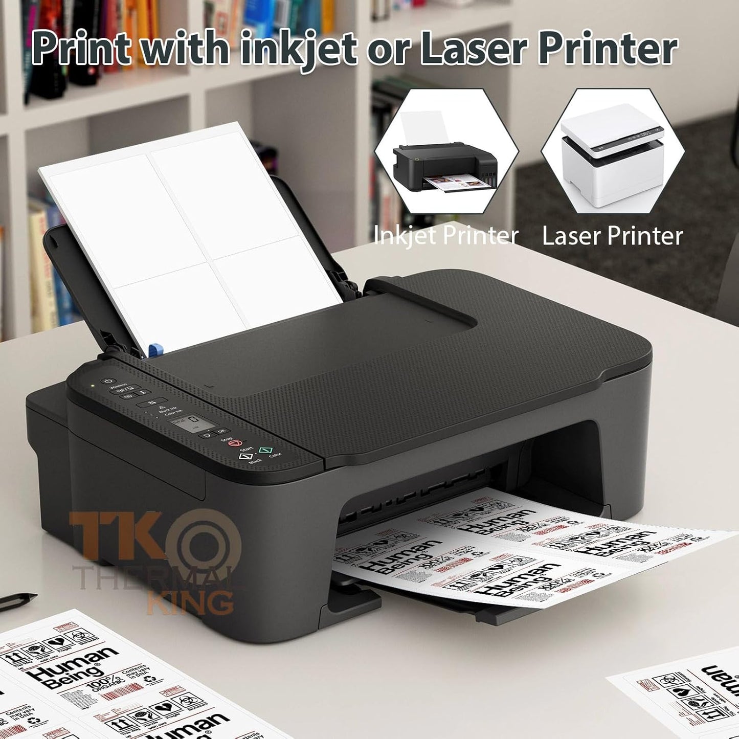 4" x 5" 100 Sheets Permanent Adhesive White Blank Shipping 400 Labels for Laser & Inkjet Printers (4 Labels/Sheet)