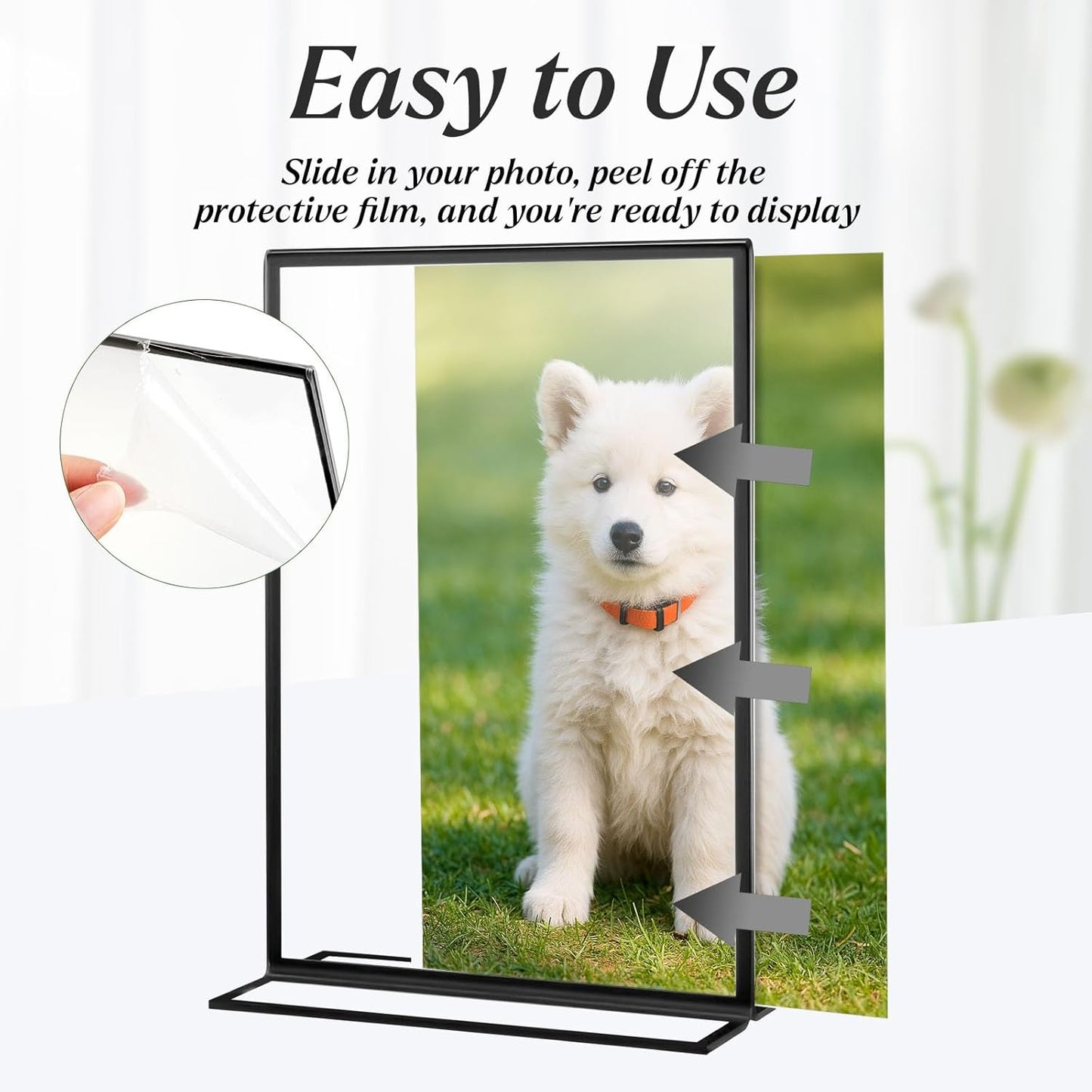 10 Pack 5x7 Acrylic Sign Holders, Double Sided Vertical Stand Clear Picture Frames, Wedding Table Numbers Frames for Party, Restaurant Signs and Office Photos, Black