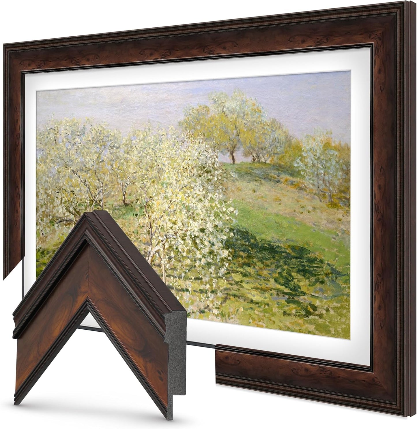 Burlwood 65" Premiere Deco TV Frame - Compatible ONLY with Samsung The Frame TV and Pro TVs (Fits 2021-2025, LS03A, LS03B,LS03C,LS03D,LS03FA,LS03FW)