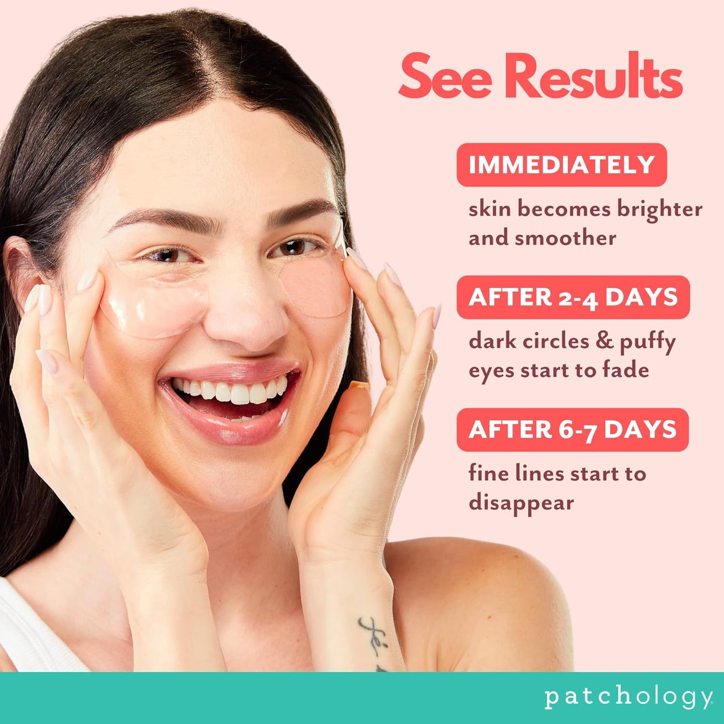 Patchology Hydrating Under Eye Patches for Dark Circles, Serve Chilled Hyaluronic Acid Serum Under Eye Mask protects and softens skin, Rose Eye Mask Skincare Treatment (5 Pairs)