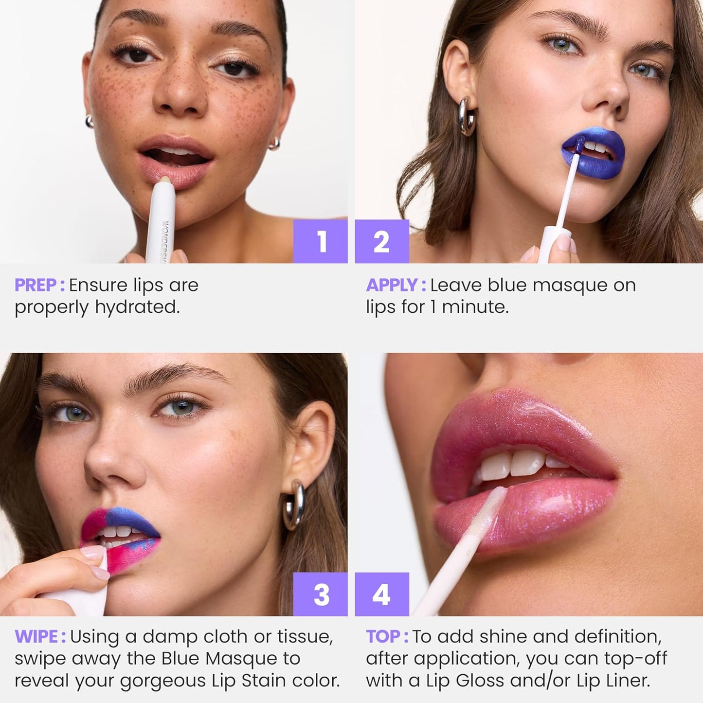 Wonderskin Wonder Blading All Day Lip Stain Peel Off Masque - Long Lasting, Waterproof and Transfer Proof Red Lip Tint, Matte Finish Peel Off Makeup (Hayley Masque)