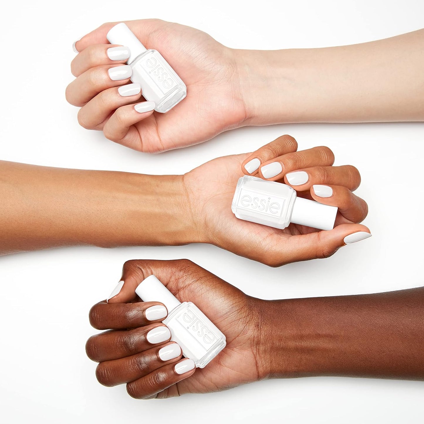 Essie Nail Polish White Mani Kit, Blanc, White Nail Polish + All-In-One Base Coat + Top Coat + Strengthener, Gifts For Women And Men, 0.46 Fl Oz Each