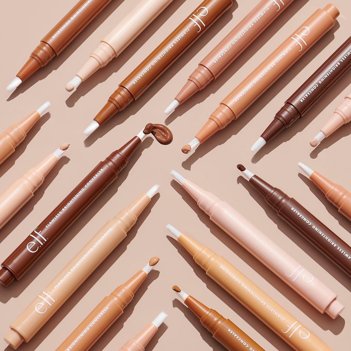 e.l.f. Flawless Brightening Concealer, Illuminating & Highlighting Face Makeup, Conceals Dark Under Eye Circles, Deep 53 W, 0.07 Fl Oz