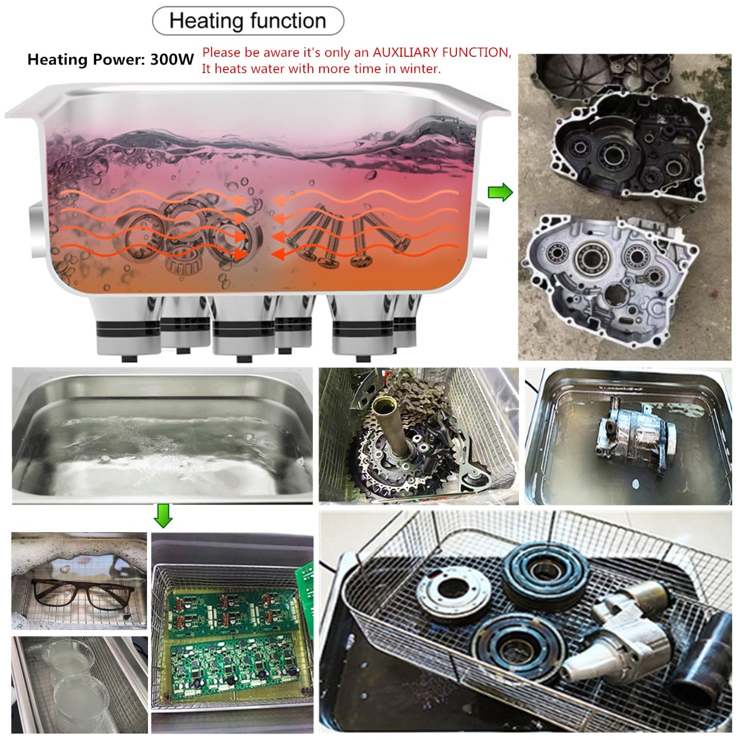 Ultrasonic Cleaning Machine 15L, Ultrasound Cleaner Digital Sonic Washer with Timer and Heater for Carburetor Carb Parts Tools Retainer Cleaning