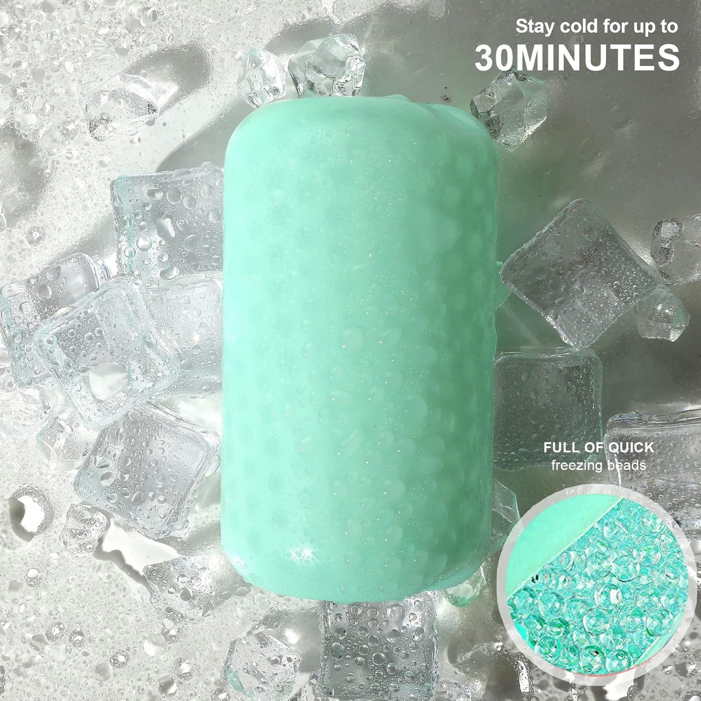 Teenitor Mint Green Ice Roller, Cold Face Roller, Ice Roller for Face & Eye Puffiness Relief, Ice Face Roller Skin Care Beauty Tools