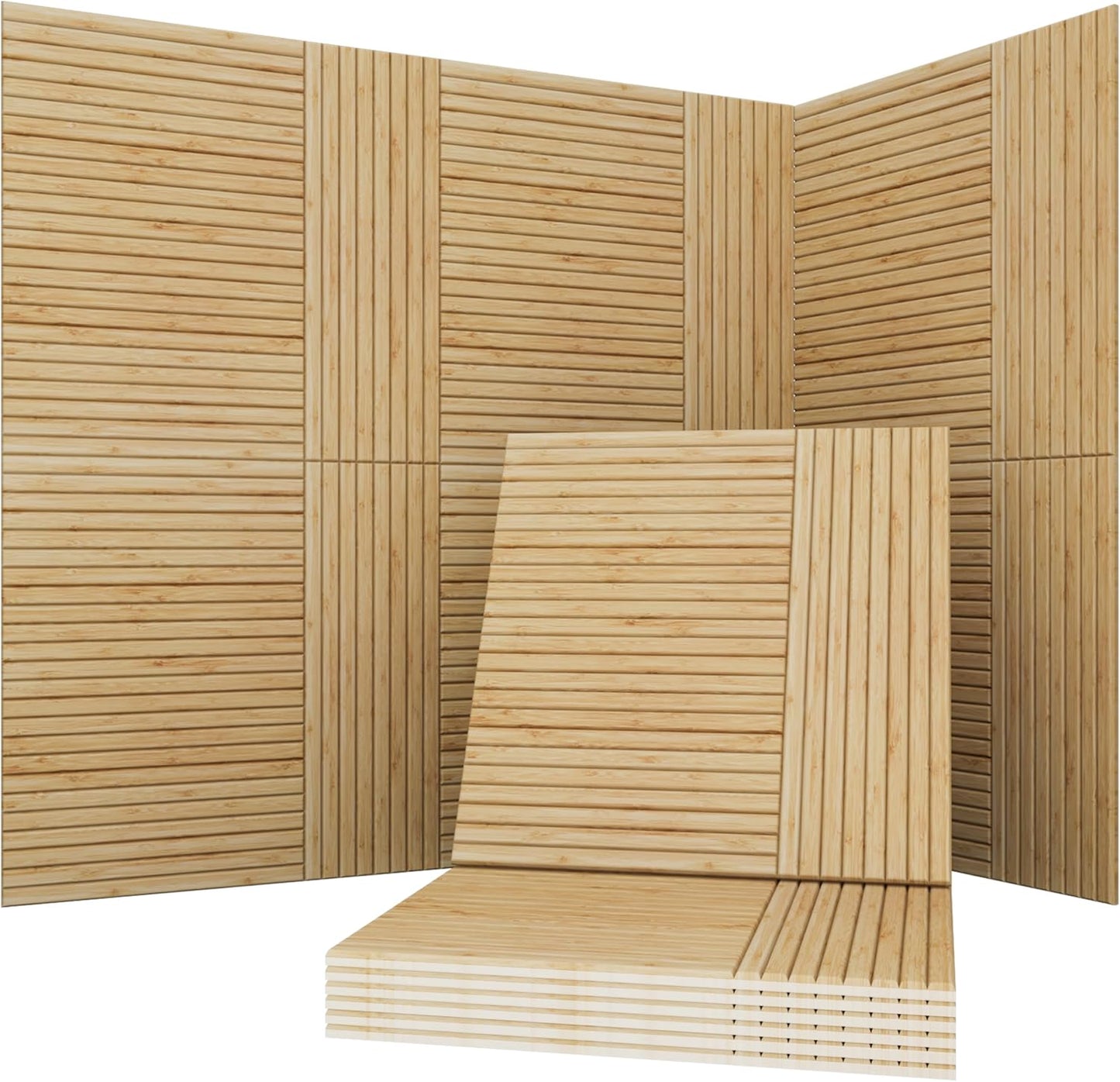 Acoustical Wall Panels, 6-Piece 23.62 X 23.62 Inches Art Acoustic Panels, Decorative Acoustic Panels, Acoustic Wall Panels, Sound Absorbing Wall Art, Zen Split