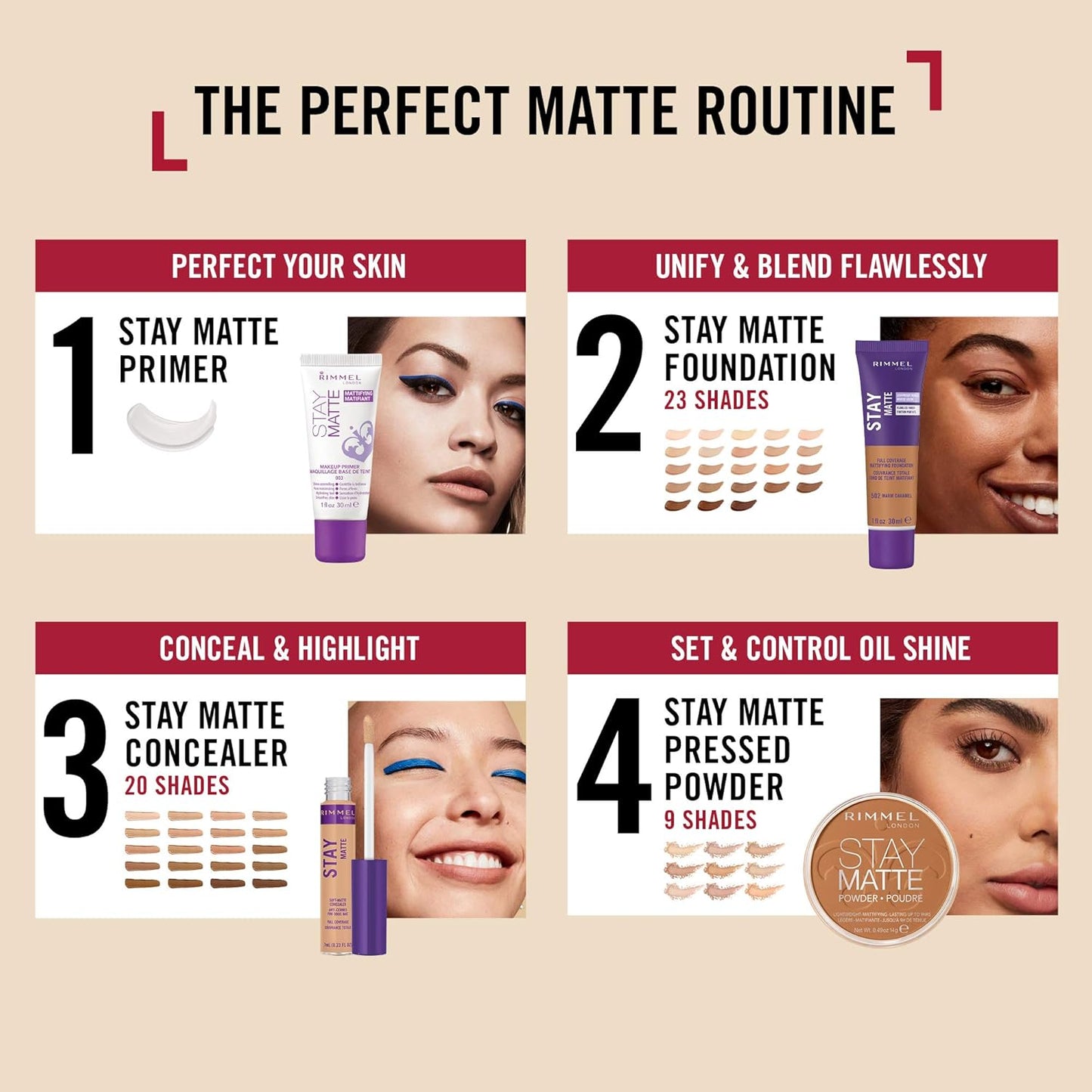 Rimmel London Stay Matte - 432 Honey - Concealer, 24-Hour Wear, Shine Control, Fights Free Radicals, 0.23oz