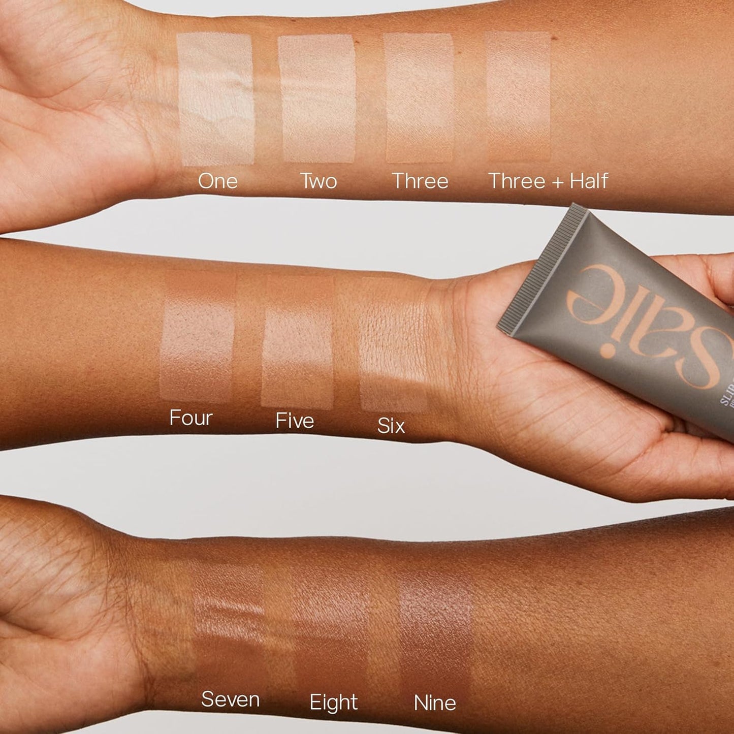 Saie Slip Tint SPF 35 Tinted Moisturizer - Light Coverage Moisturizer + Broad Spectrum Zinc Oxide Sunscreen with Hydrating Hyaluronic Acid - Shade Nine + Half (1.35 oz)