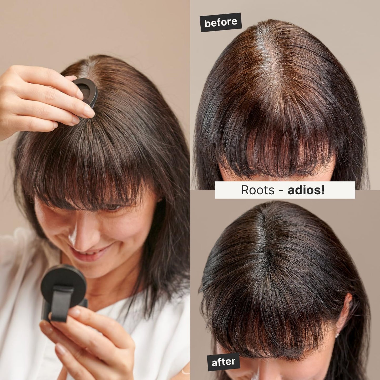 IMPERIO Root Touch Up Hair Powder for Concealing Hair Loss instantly - Hairline Powder for Women & Men - Water resistant Root Cover Up for Thinning Hair in Premium Hairdressing Quality (Medium Brown)