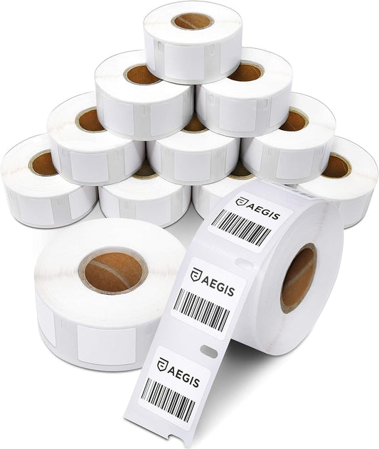 Aegis Adhesives - 1" X 1" Replacement for DYMO 30332 (12 Rolls/9000 Labels) Direct Thermal Square Multipurpose Labels - Compatible with LabelWriter 450, 450 Turbo, 4XL Printers (NOT 550, 5XL)