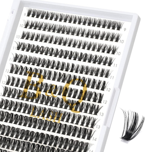B&Qaugen False Eyelash, 280 Clusters Individual Lashes, 50D, Vegan, Cruelty Free