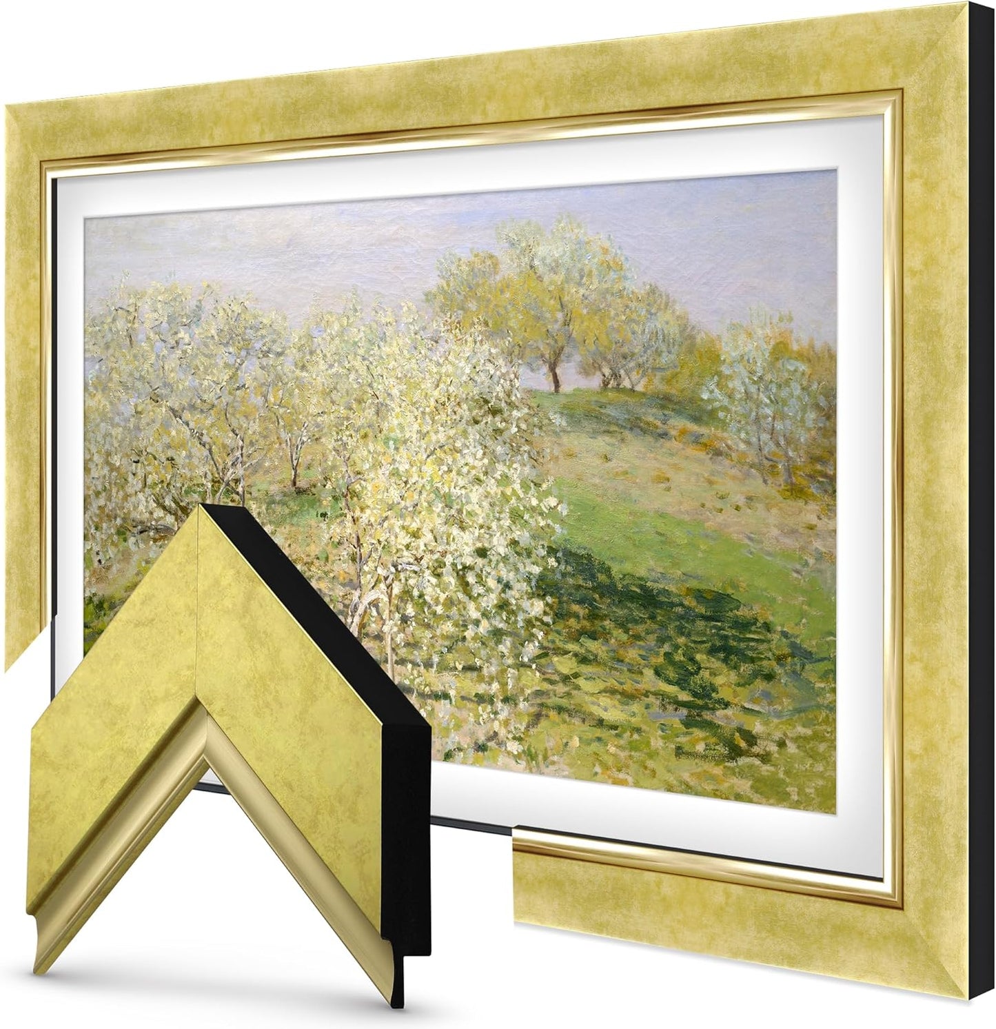 Contemporary Gold 55" Premiere Deco TV Frame - Compatible ONLY with Samsung The Frame TVs (Fits 2021-2025, LS03A, LS03B, LS03C, LS03D, LS03FA)