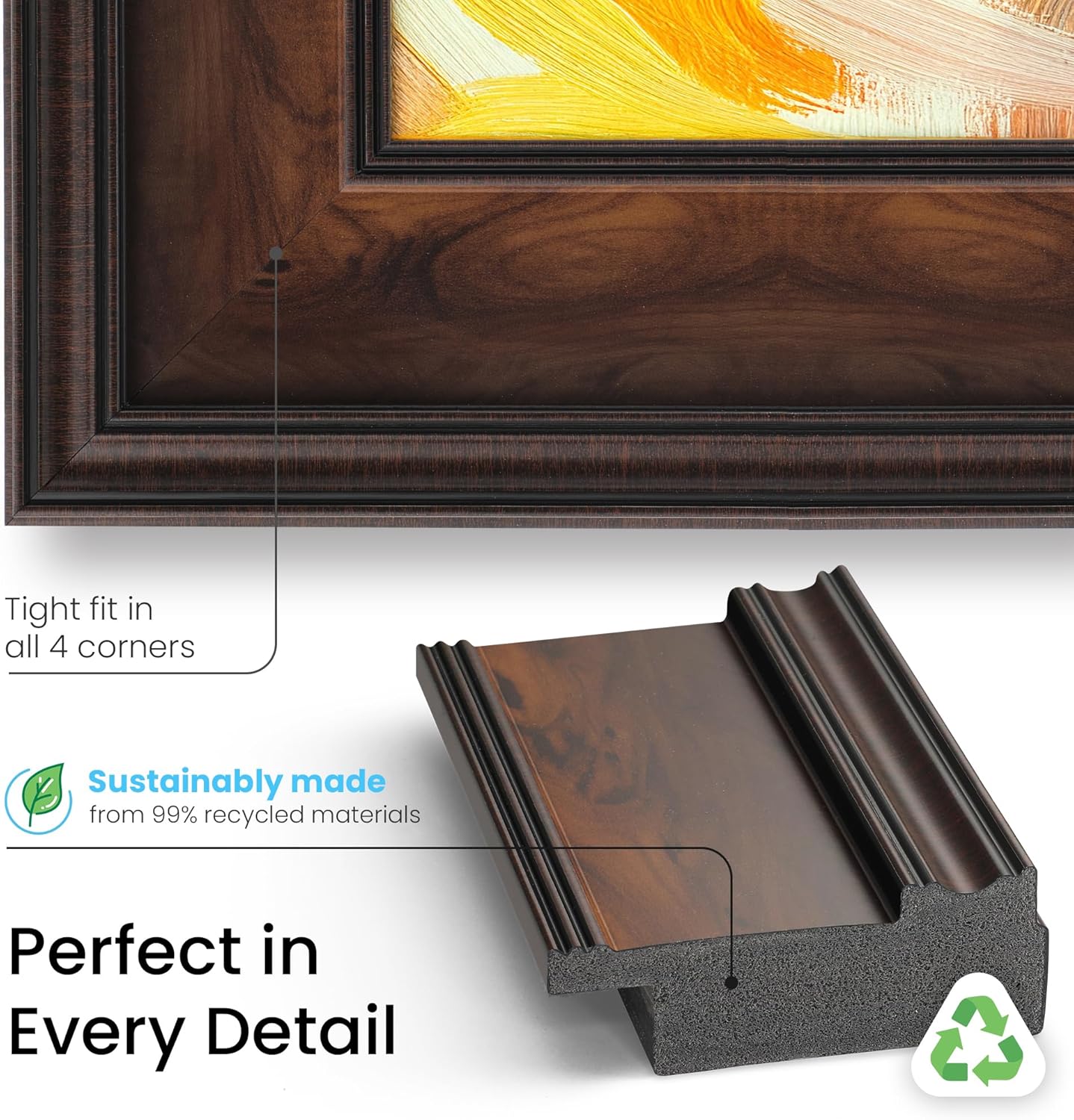 Burlwood 43" Premiere Deco TV Frame - Compatible ONLY with Samsung The Frame TVs (Fits 2021-2025, LS03A, LS03B, LS03C, LS03D, LS03FA)