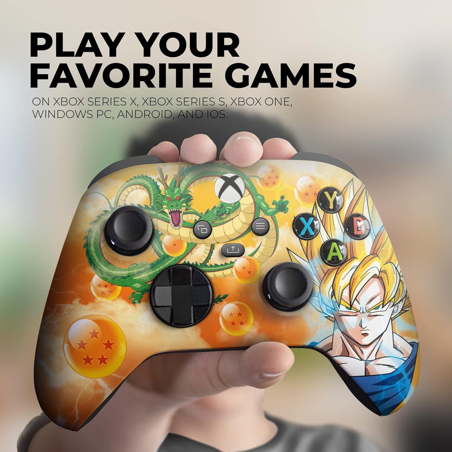 DreamController D. B. Z. Gokku Custom X-box Controller Wireless compatible with X-box One/Series X/S Proudly Customized in USA with Permanent HYDRO-DIP Printing(NOT JUST A SKIN) (MODDED)