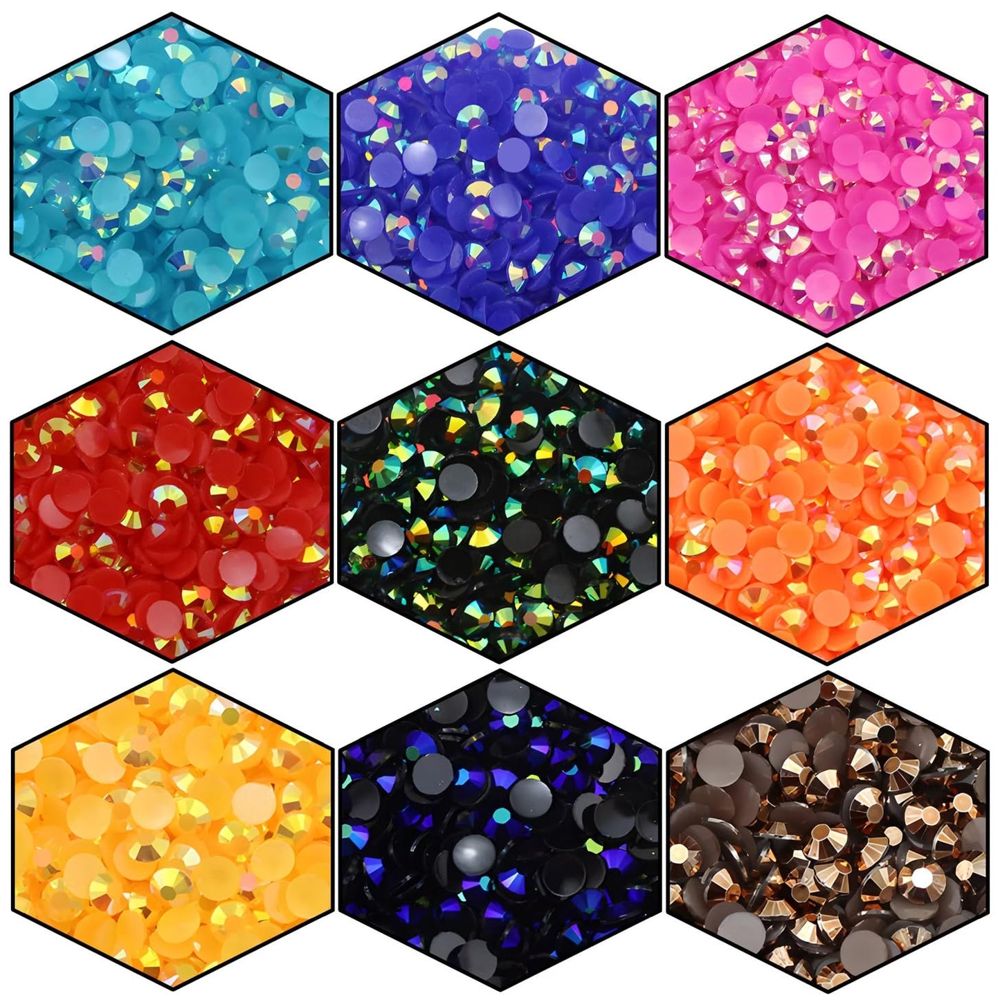 2250 Pcs SS16 4mm AB Flatback Rhinestones for Nails Art Crafts Glitter Round Shine Gems Crystals DIY Clothes Shoes （Black-Bottom Sapphire AB）