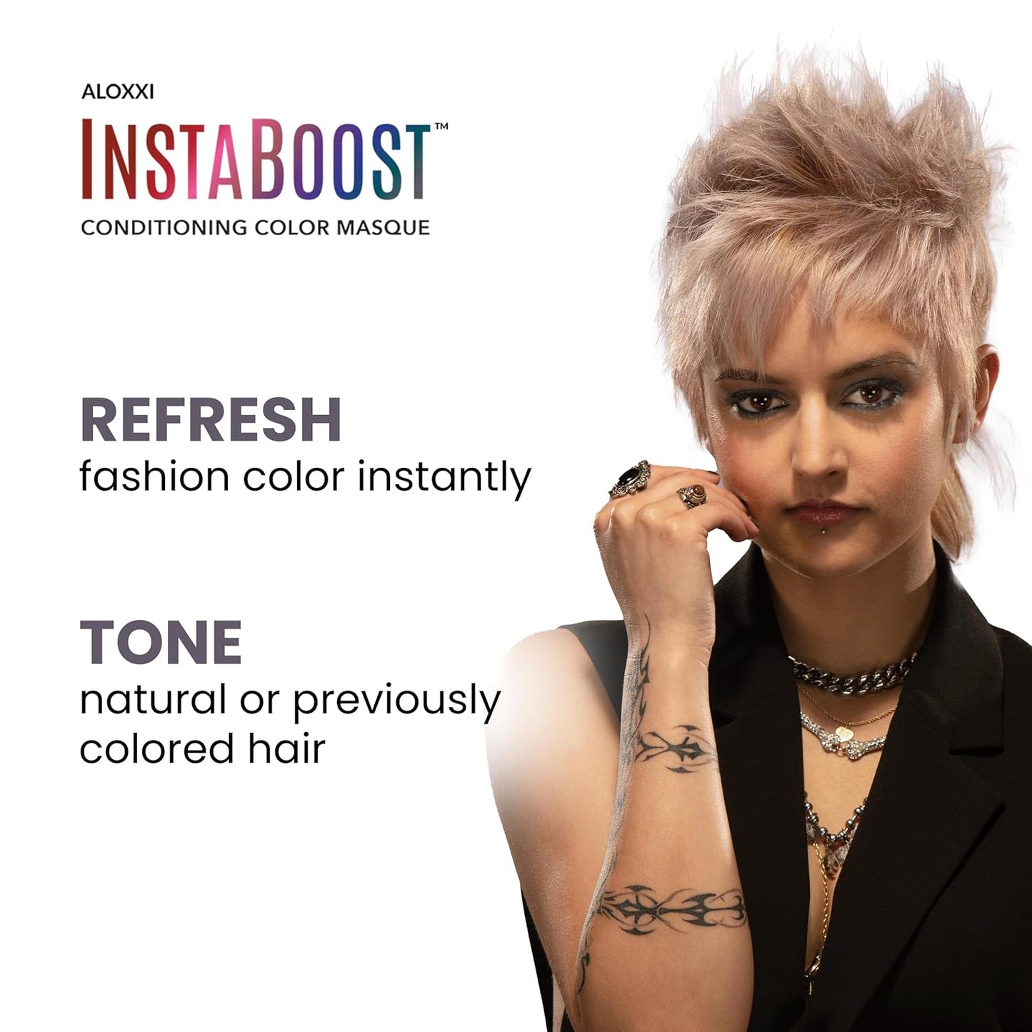 ALOXXI InstaBoost Conditioning Color Mask in Strictly Platinum, Deposits Platinum Color and Deeply Conditions Hair, 6.8 Fl Oz