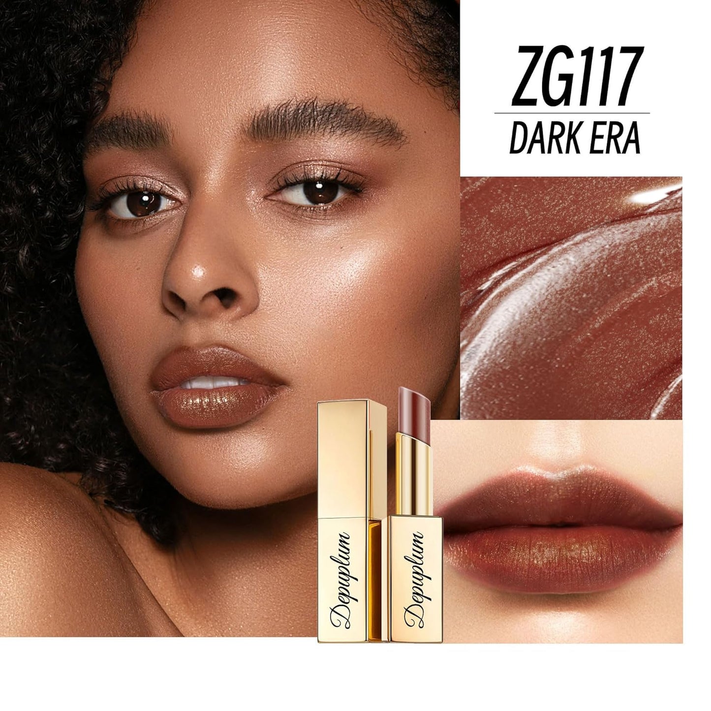 Pink Red Brown Lipstick Set for Women Shimmer Tinted Lip Balm Hydrating Moisturizing Lipstick Cruelty Free Lip Makeup, DM107/108/117