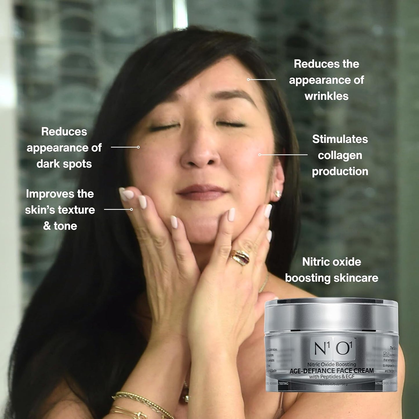 Moisturizer Face Cream - Day & Night Face Moisturizer with Nitric Oxide, Peptide Complex, Epidermal Growth Factor - Tightening & Firming Skin Care Products for Wrinkles, Dark Spots - 1.75 oz.