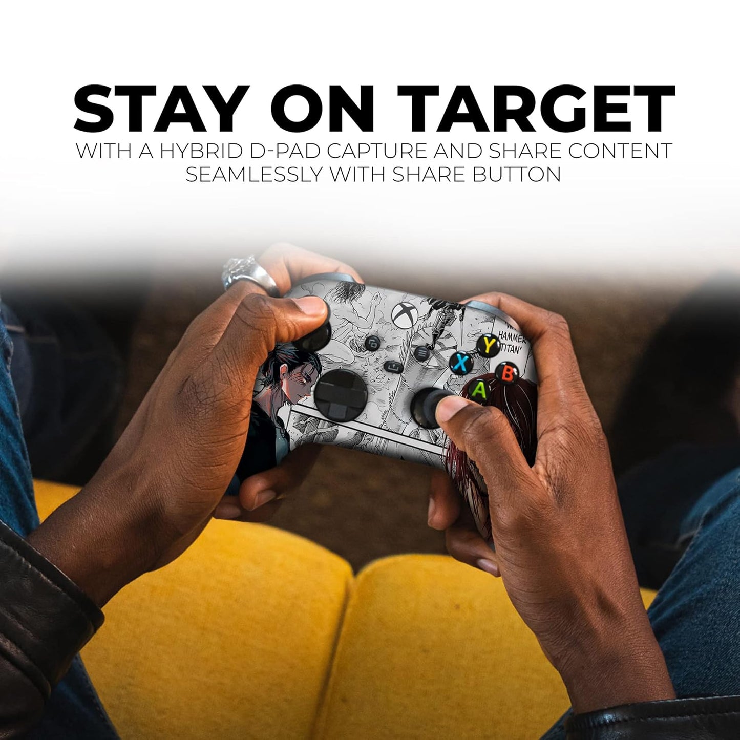 DreamController Attackk On Tittan Custom X-box Controller Wireless compatible with X-box One/Series X/S Proudly Customized in USA with Permanent HYDRO-DIP Printing (NOT JUST A SKIN)