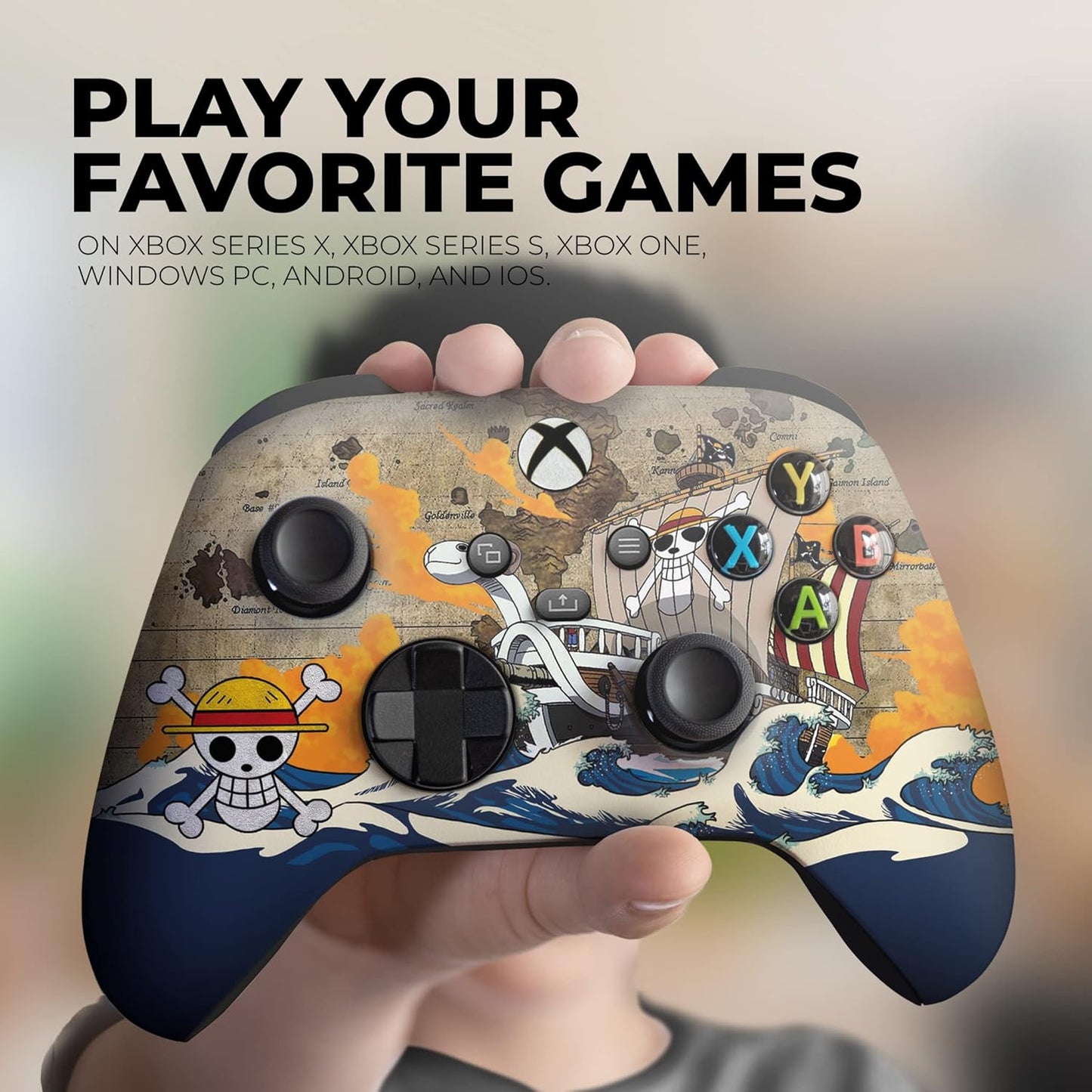 DreamController One Peice Custom X-box Controller Wireless compatible with X-box One/Series X/S Proudly Customized in USA with Permanent HYDRO-DIP Printing (NOT JUST A SKIN)