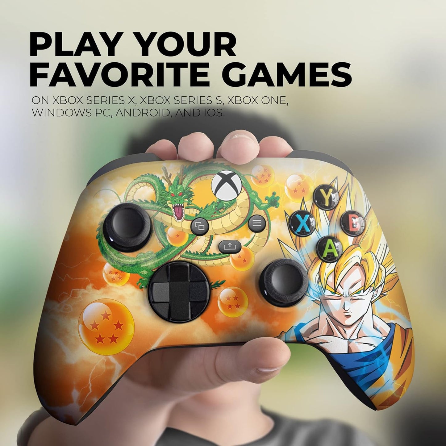 DreamController D. B. Z. Gokku Custom X-box Controller Wireless compatible with X-box One/Series X/S Proudly Customized in USA with Permanent HYDRO-DIP Printing(NOT JUST A SKIN) (MODDED)