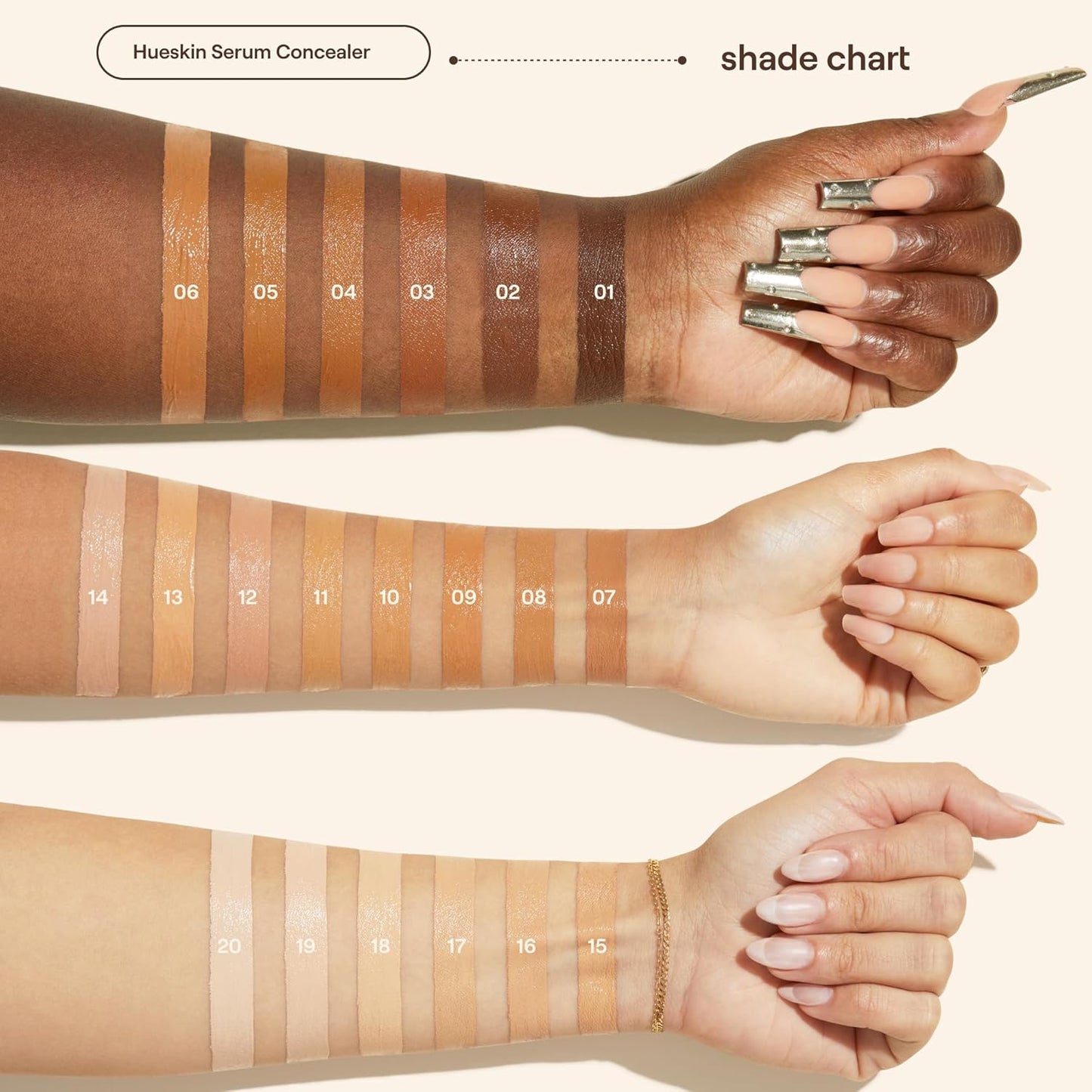 Live Tinted Hueskin Serum Concealer - Medium-to-Full Coverage Concealer with Niacinamide, & Hyaluronic Acid for Dark Circles, Fine Lines & Wrinkles, Buildable Long-Lasting Formula, 0.35 oz Shade 17