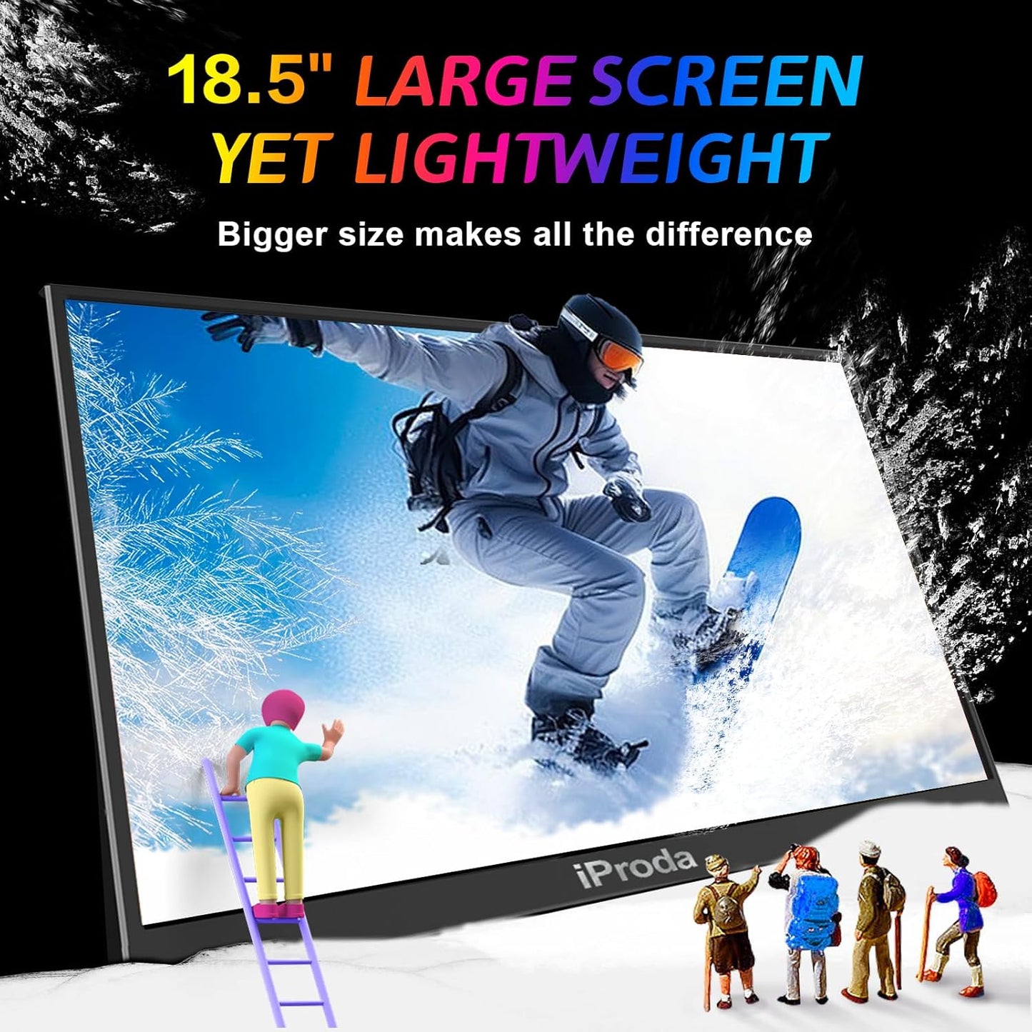 Portable Monitor for Laptop,120hz Portable Gaming Monitor FHD 1080P 18.5 inch Laptop Monitor Extender Travel Portable Computer Monitor Screen Extender for PS5/4 Mac PC