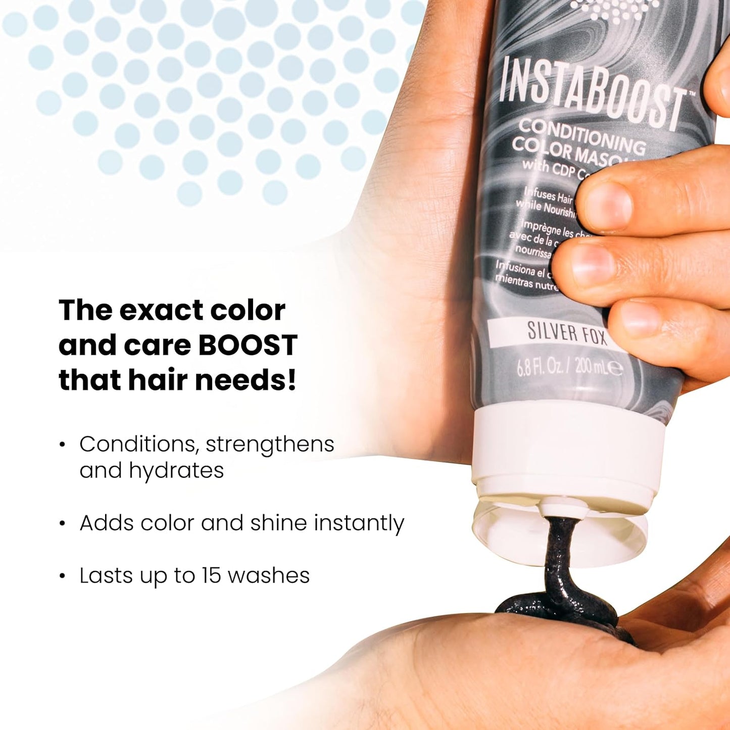 ALOXXI InstaBoost BLUE Color Depositing Conditioner Mask – Instant Temporary Hair Color Dye - Hair Color Masque for Deep Conditioning (True Blue), 6.8 Fl Oz