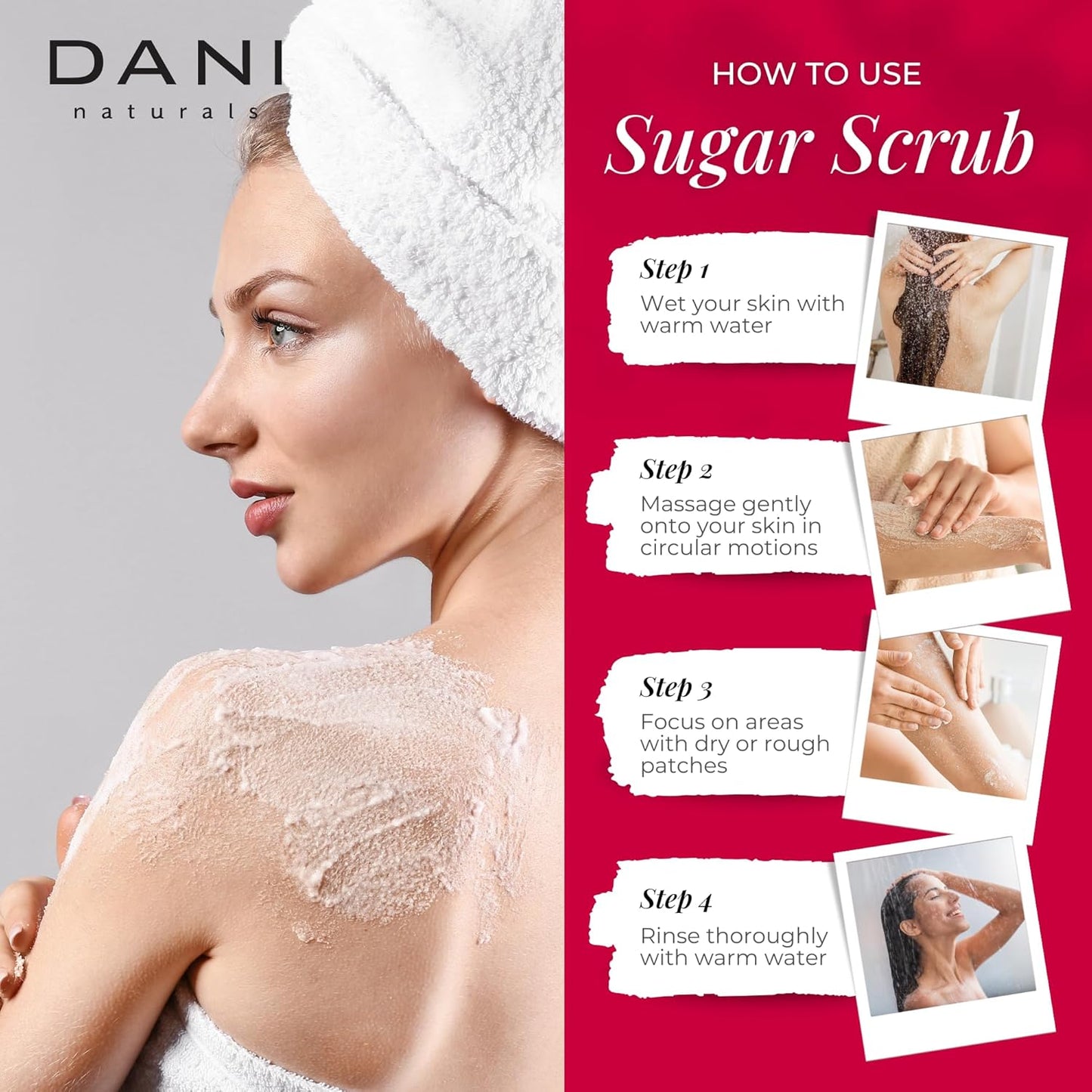 Naturals Exfoliating Sugar Scrub - Citrus Rose - Organic Cane Sugar & Shea Butter - Deep Hydration & Gentle Exfoliation for Smooth, Radiant Skin - 14 oz