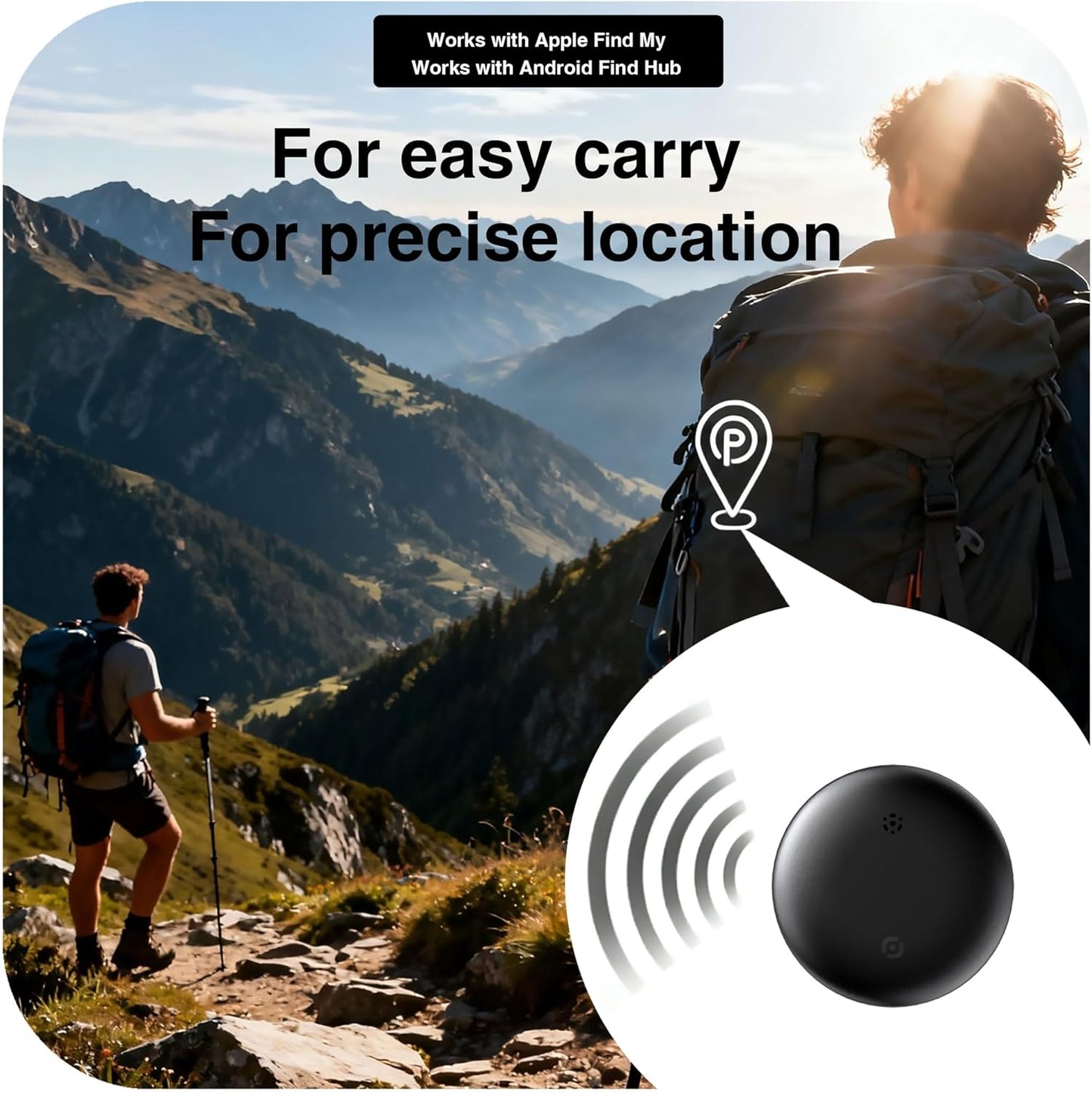 Bluetooth Tracker for Keys, Luggage & Pets – Smart Finder Compatible with iOS & Android, No Monthly Fee, Item Locator by BlissfulTails(2 Pack, Black)