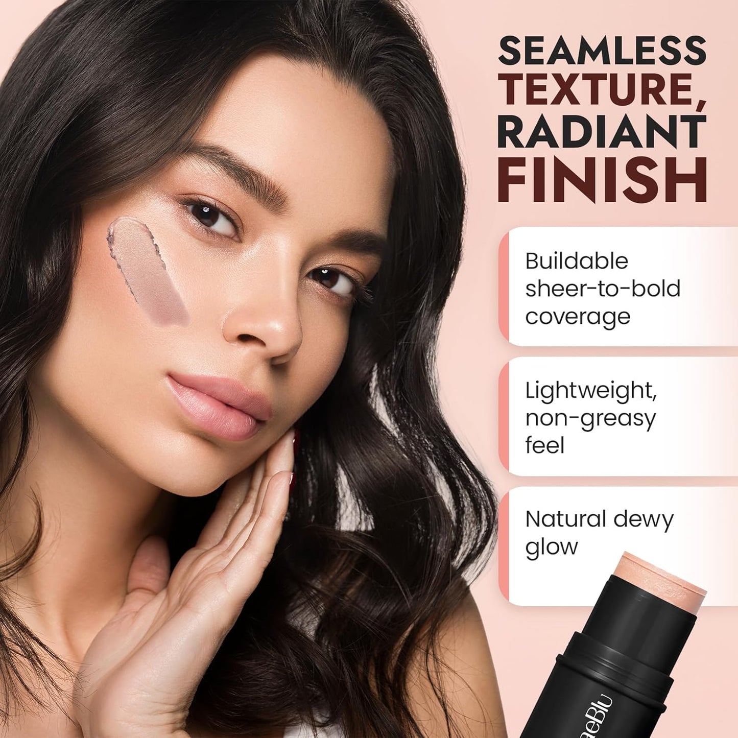 Organic Blush Tube, Moscato - 100% Natural Vegan Cream Blush Sticks, Multi-Use Bronzer, & Highlighter for Lips, Cheeks & Eyes, Buildable Shimmer, Gluten-Free, Paraben-Free, Made in USA