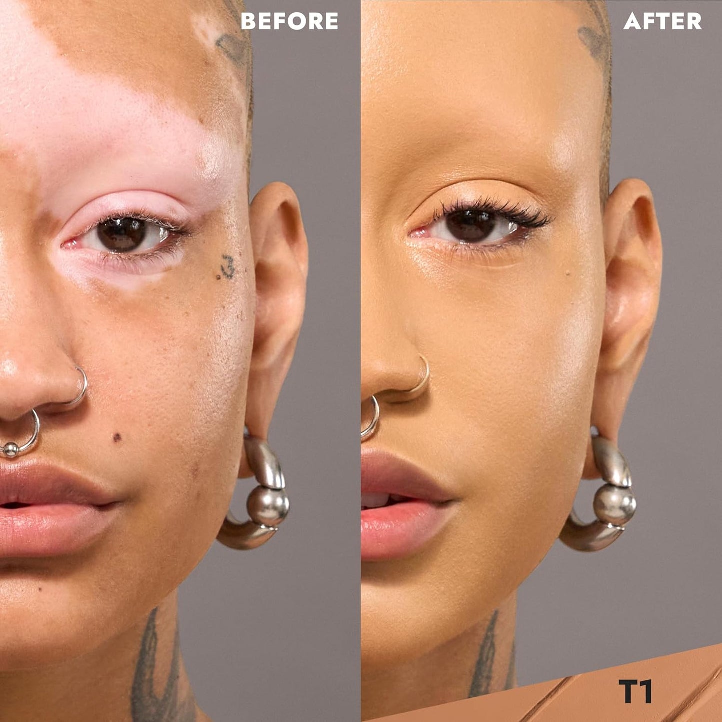 COVER FX Total Cover Cream Foundation - Shade T1 - Buildable Coverage - Natural Finish - Oil-Free - Sweat-Proof