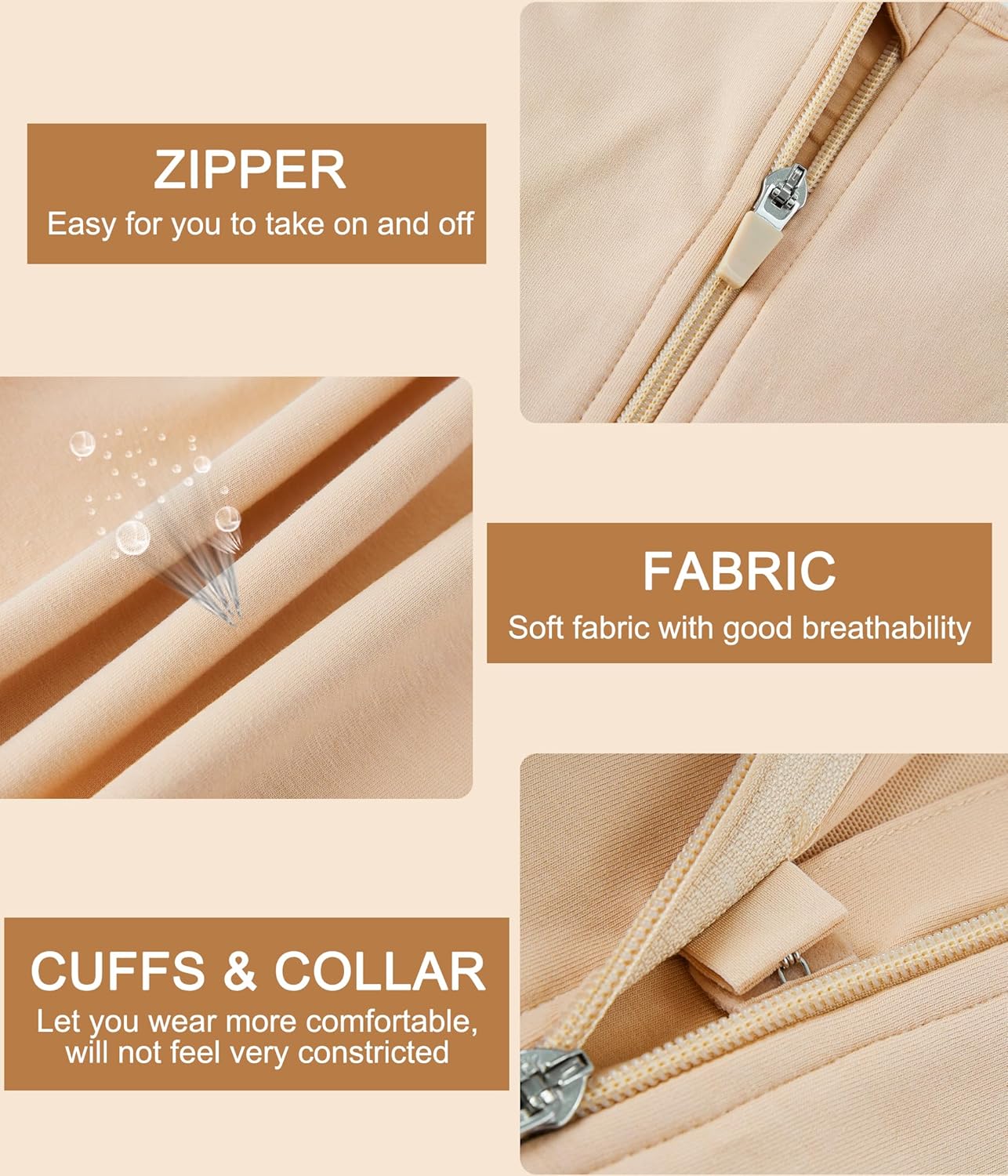 LEINIDINA Chest Binder Tomboy Transgender FTM Square Collar with Front Zipper Binder Bra Tank Top