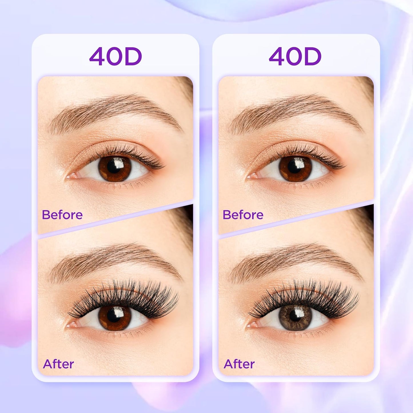 Lash Extension Kit DIY Lash Clusters Kit Eyelash Extensions Individual Lashes Extensions with (Lash Bond,Seal,Tweezers,280Pcs,40D, 0.07D 9-16mm)